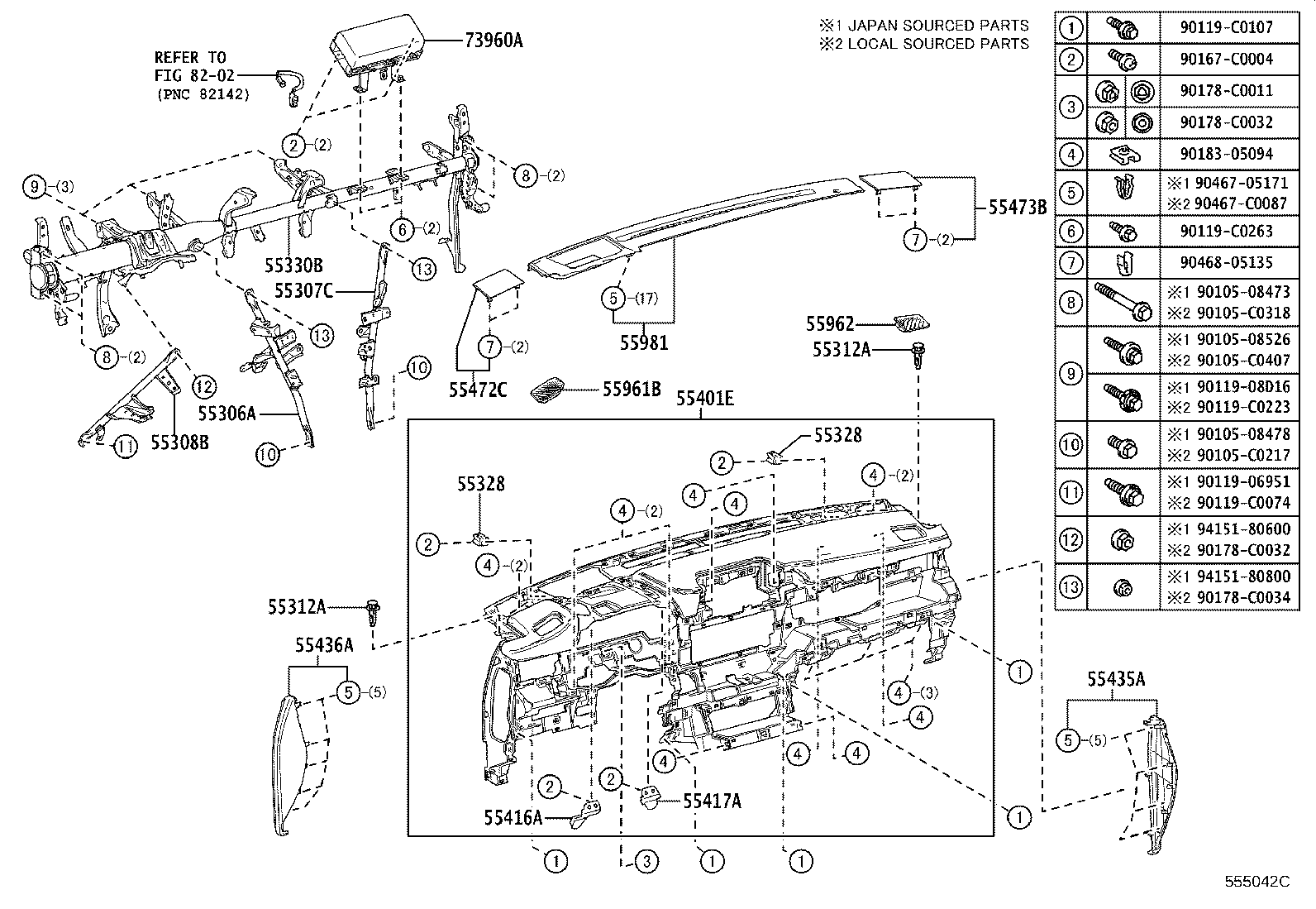 55650-YK030 REGISTER ASSY, INSTRUMENT PANEL, NO.1 product image