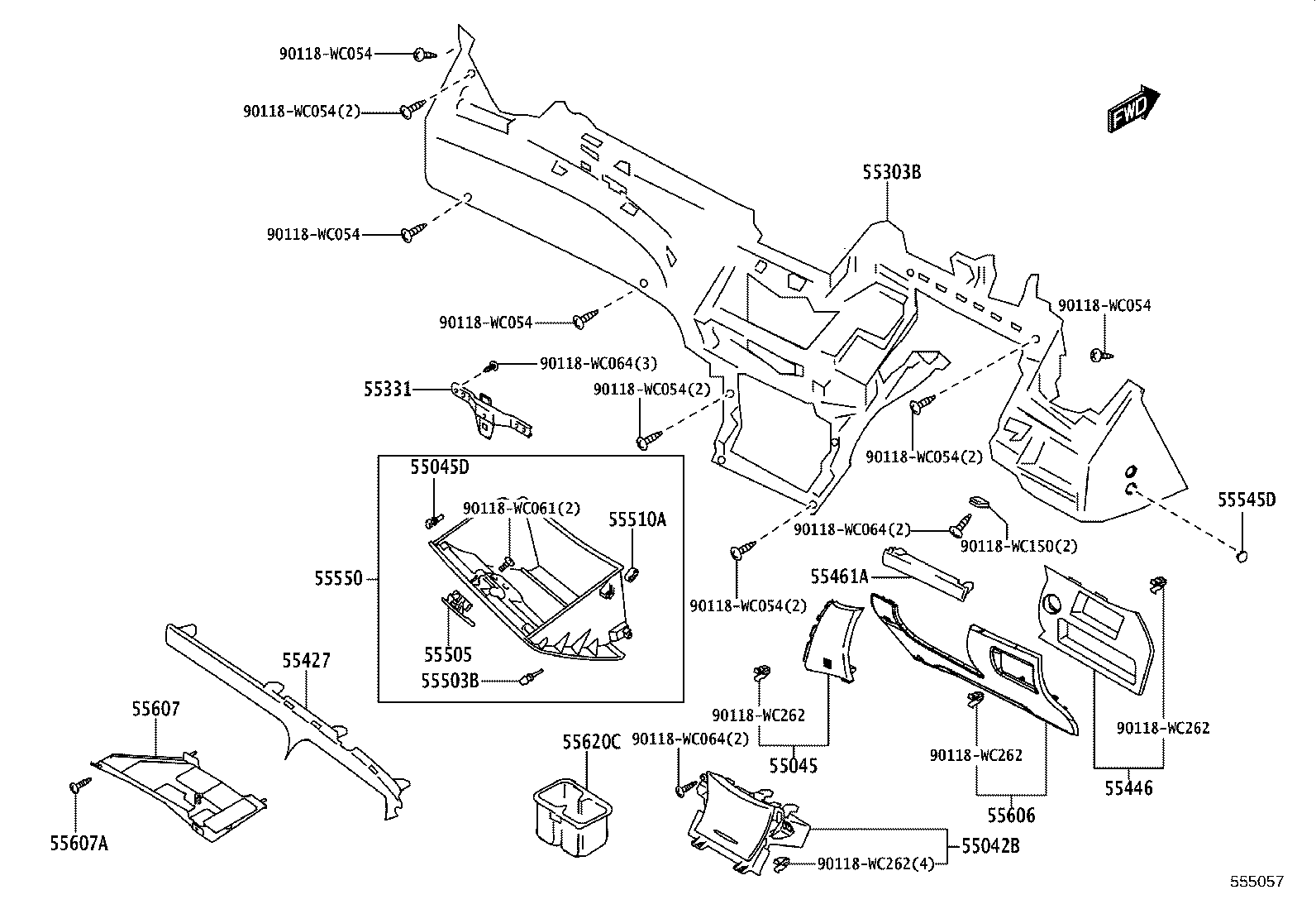 55331-WC003 REINFORCEMENT, INSTRUMENT PANEL product image