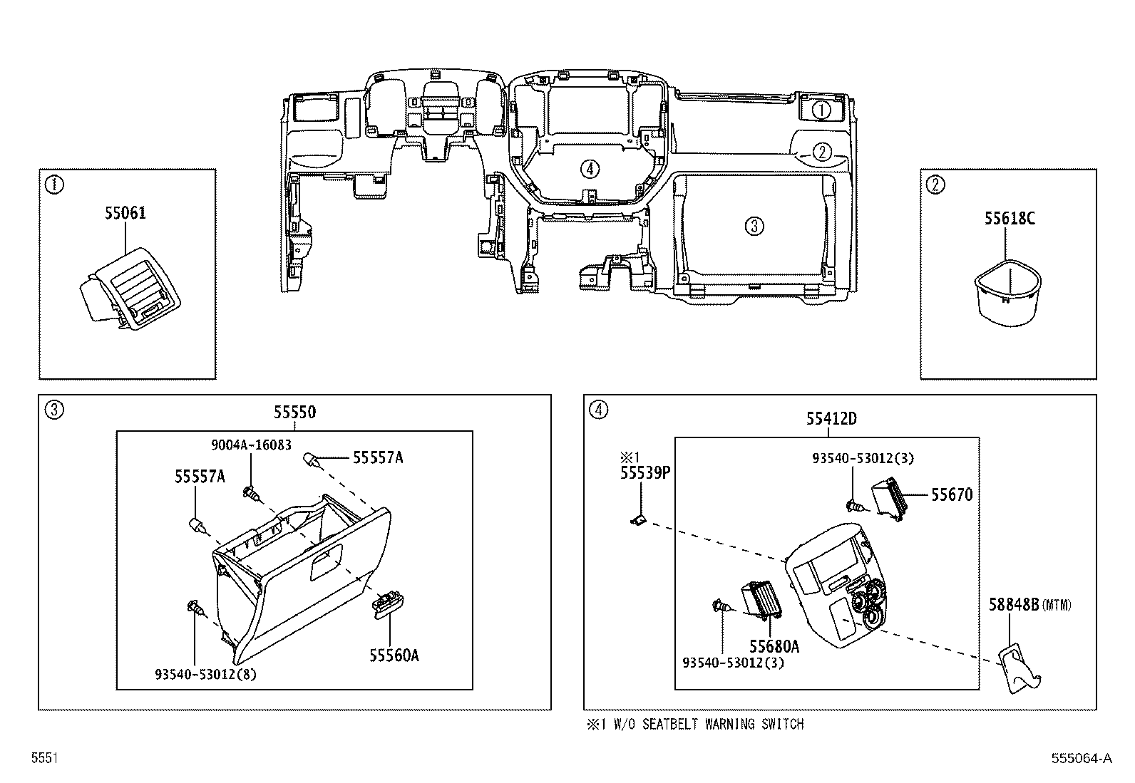 55374-BZ340 BRACKET, INSTRUMENT PANEL LOWER MOUNTING, NO.1 product image