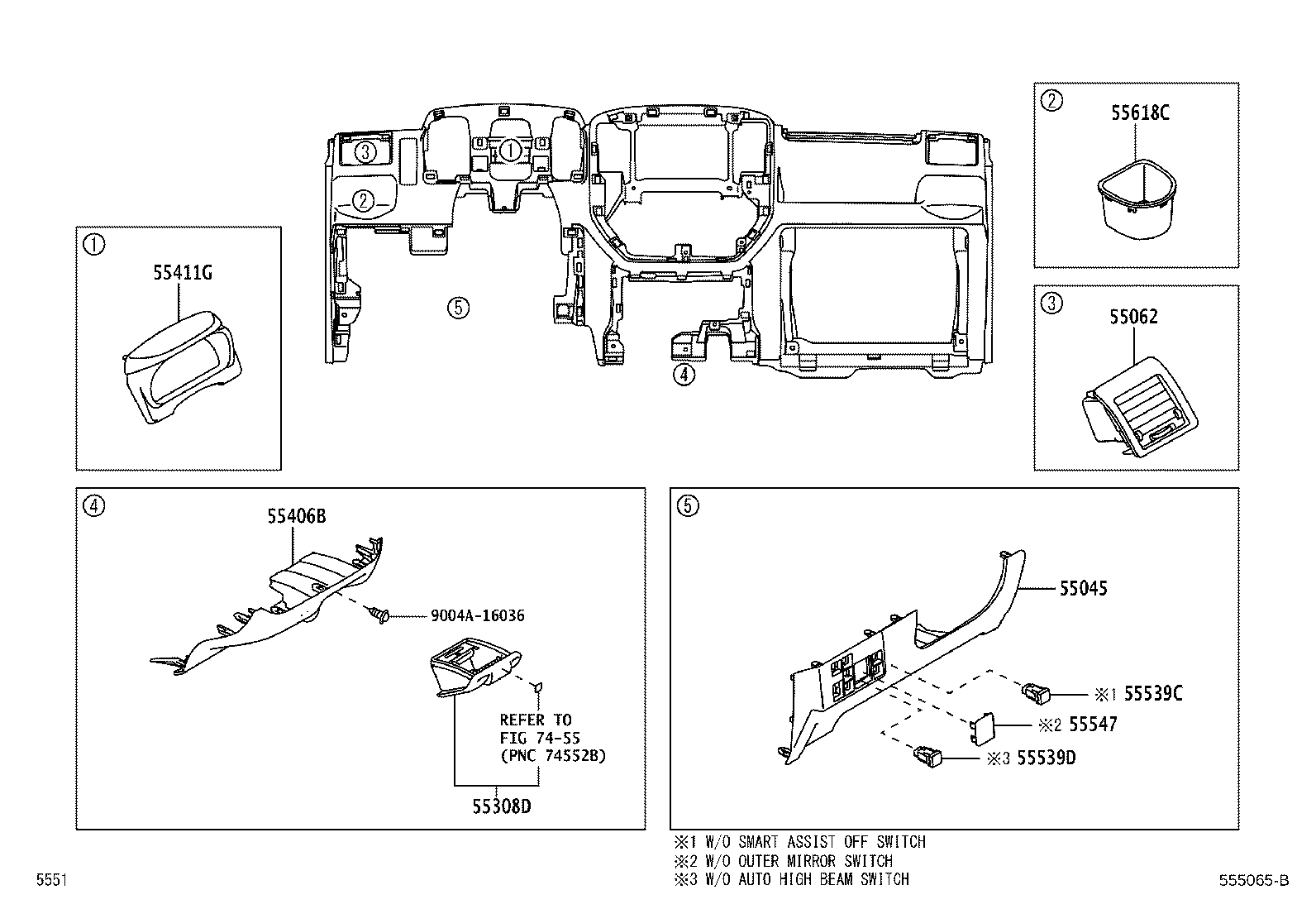 55374-BZ340 BRACKET, INSTRUMENT PANEL LOWER MOUNTING, NO.1 product image
