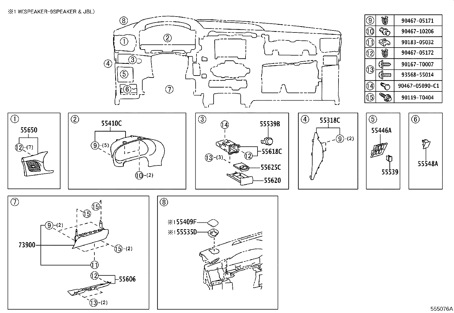 55650-YY010 REGISTER ASSY, INSTRUMENT PANEL, NO.1 product image