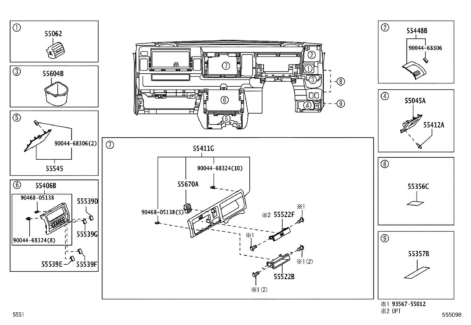 55356-B5010 CUSHION, INSTRUMENT PANEL, NO.2 product image