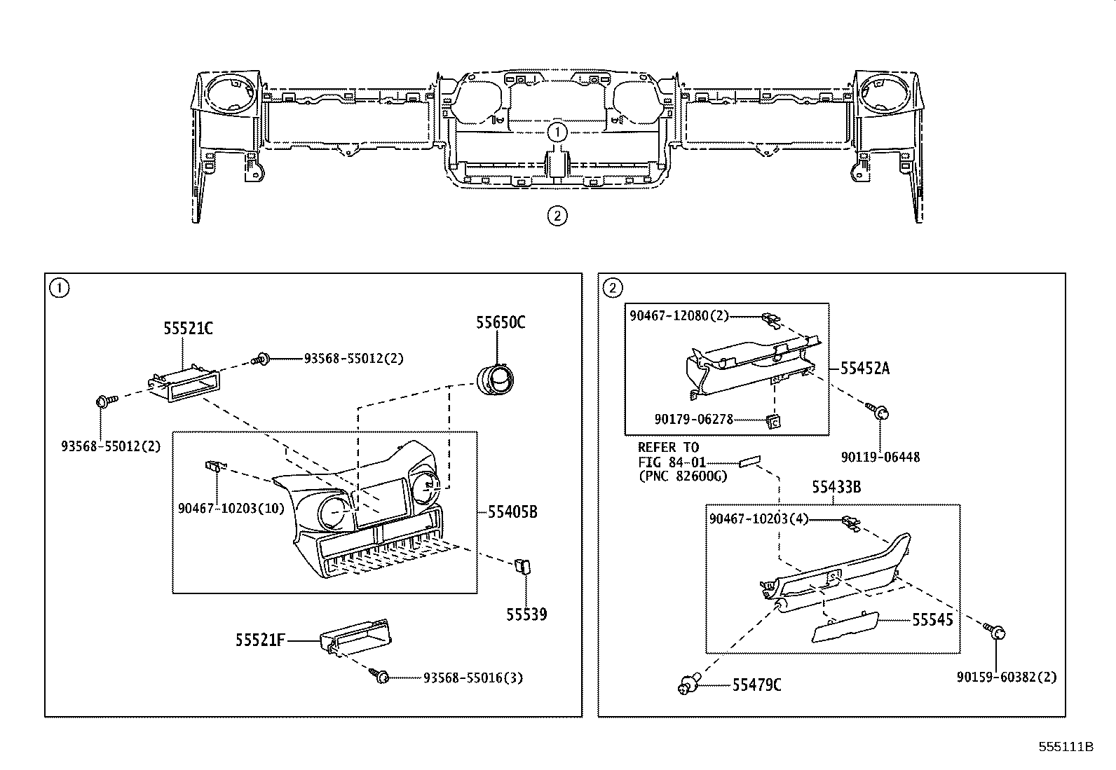 55306-37074 BRACE SUB-ASSY, INSTRUMENT PANEL, NO.1 product image