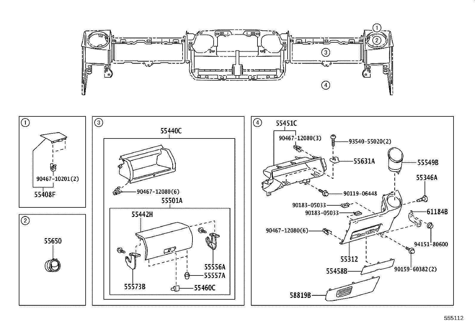 55306-37074 BRACE SUB-ASSY, INSTRUMENT PANEL, NO.1 product image