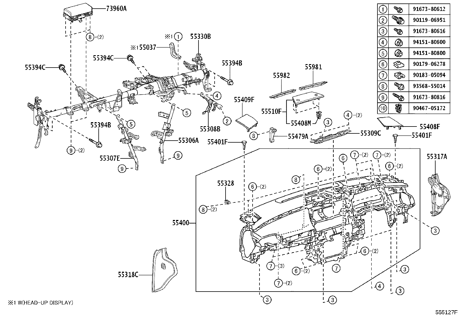 55405-33360 PANEL SUB-ASSY, INSTRUMENT CLUSTER FINISH, CENTER product image