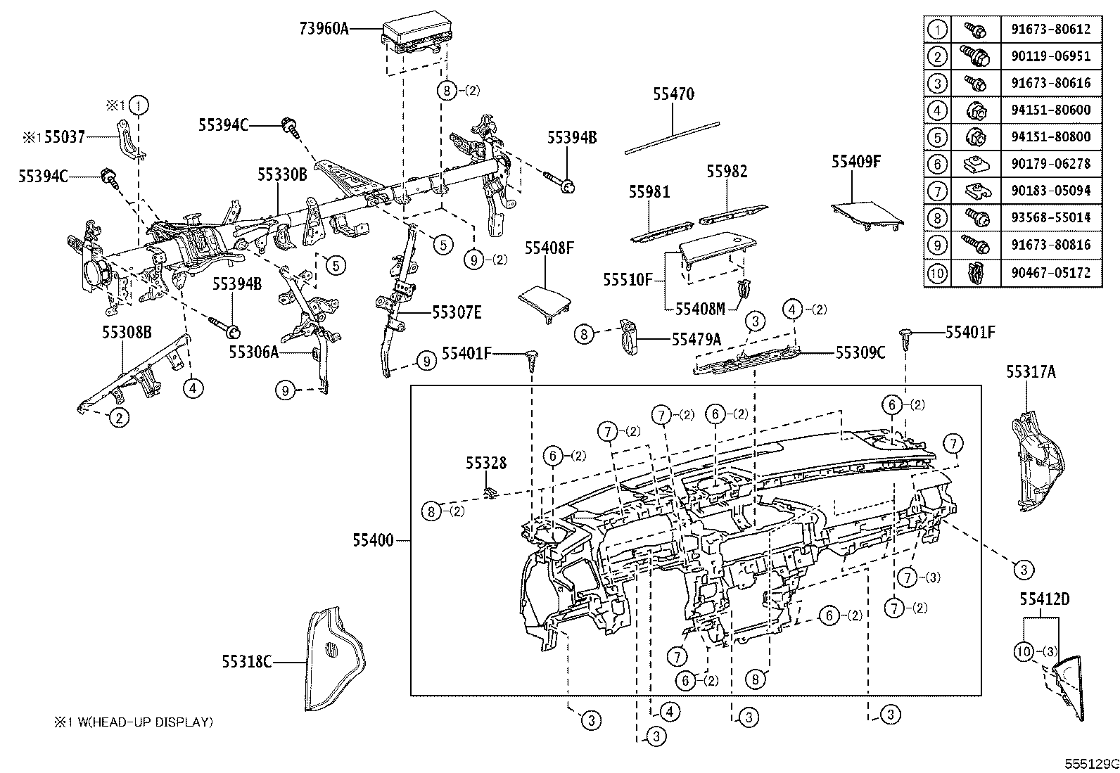 55405-33360 PANEL SUB-ASSY, INSTRUMENT CLUSTER FINISH, CENTER product image