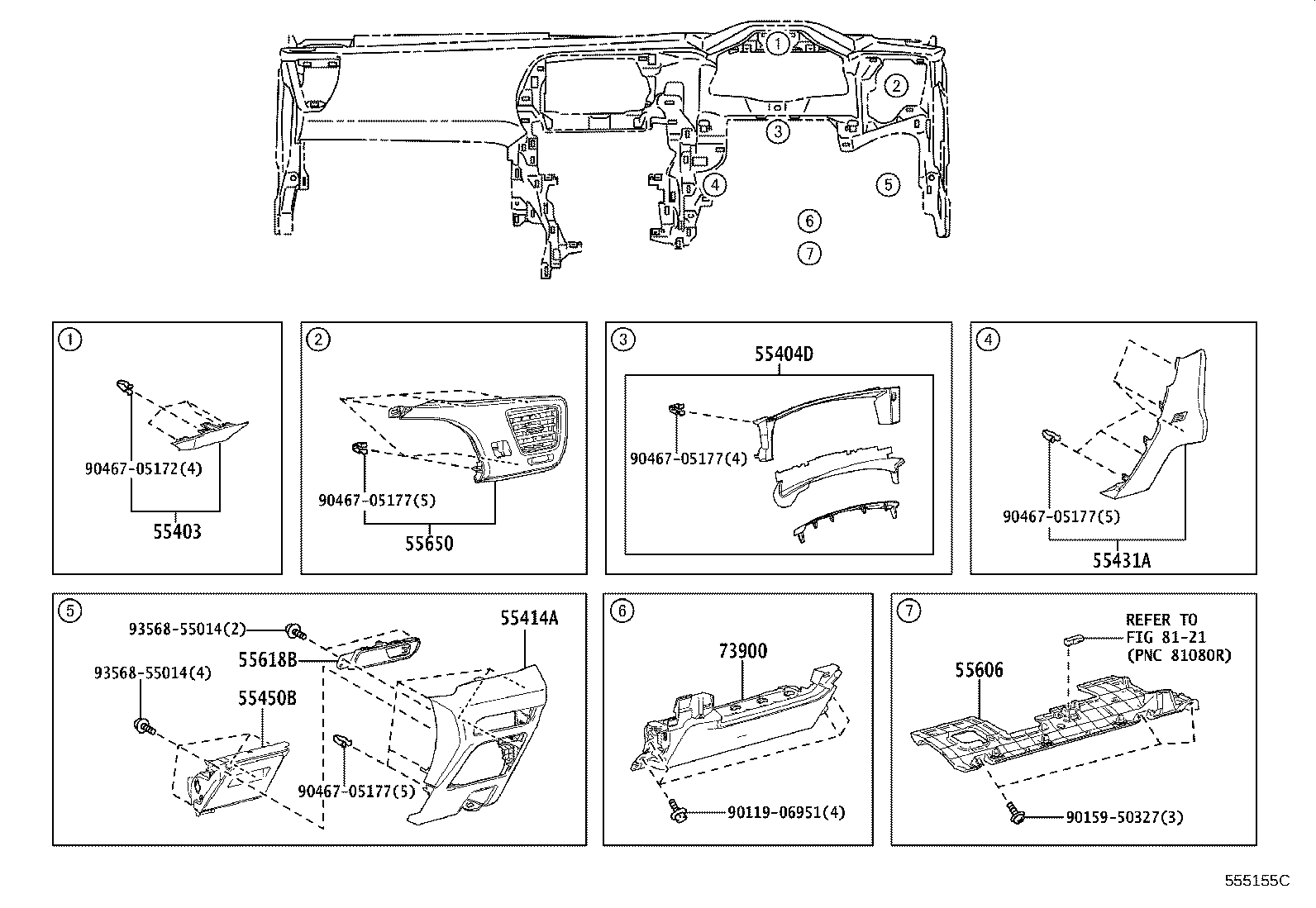 55307-78031 BRACE SUB-ASSY, INSTRUMENT PANEL, NO.2 product image