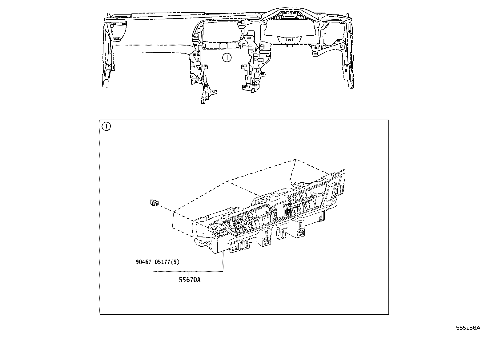 55307-78031 BRACE SUB-ASSY, INSTRUMENT PANEL, NO.2 product image