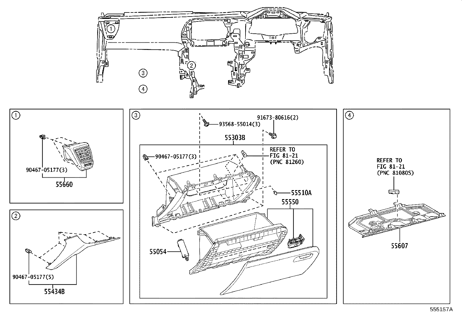 55307-78031 BRACE SUB-ASSY, INSTRUMENT PANEL, NO.2 product image