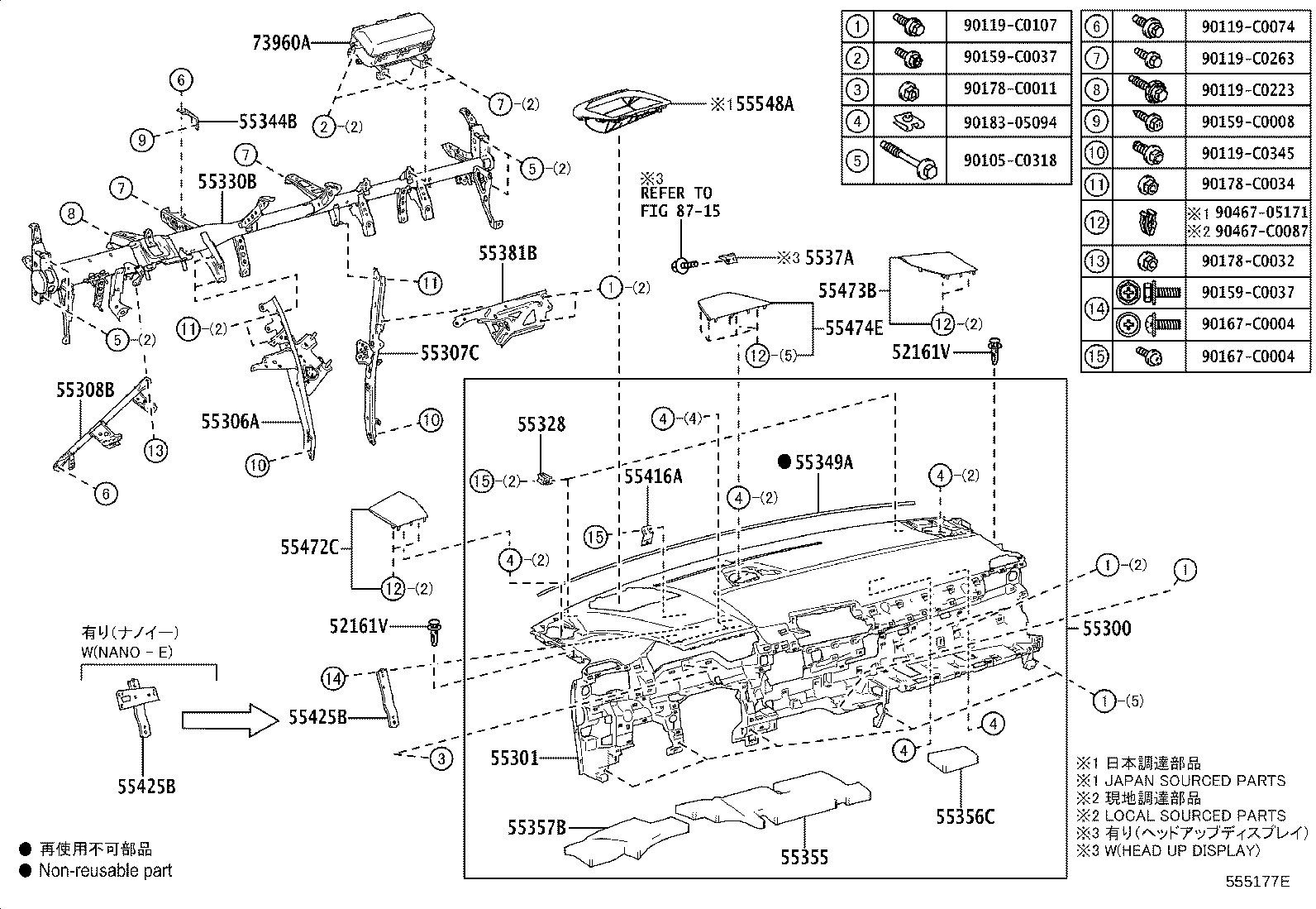 55405-08080 PANEL SUB-ASSY, INSTRUMENT CLUSTER FINISH, CENTER product image