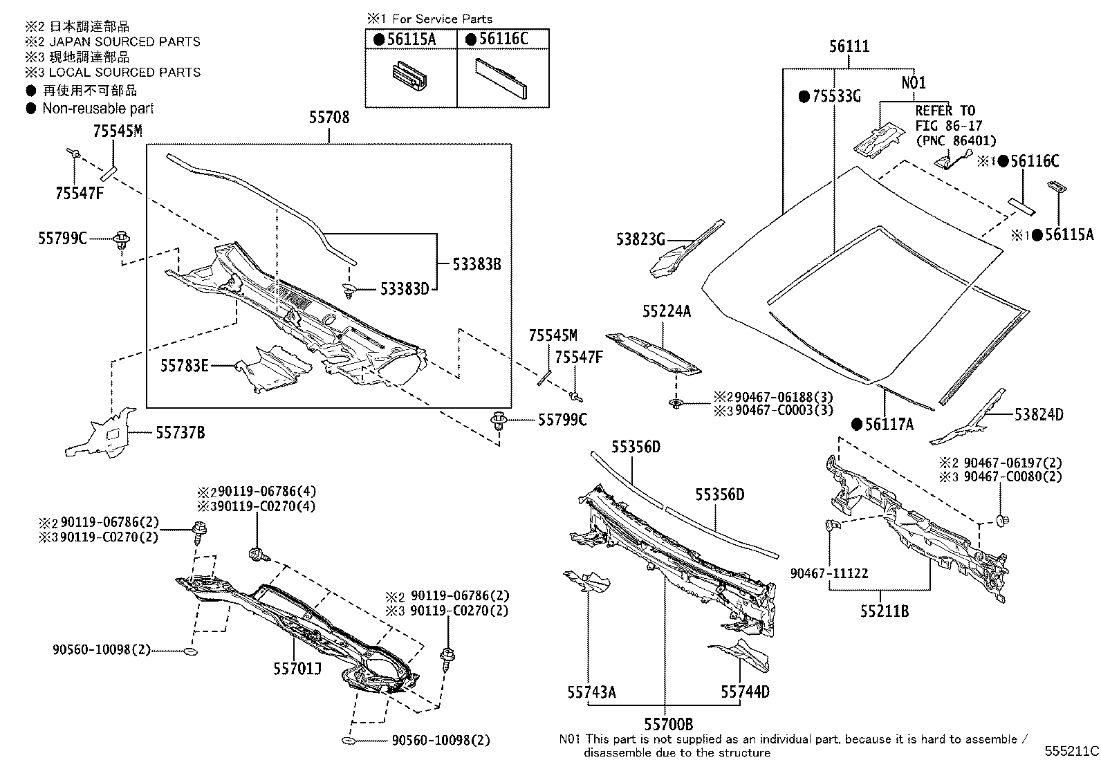 55211-0A080 SILENCER, FRONT PANEL product image