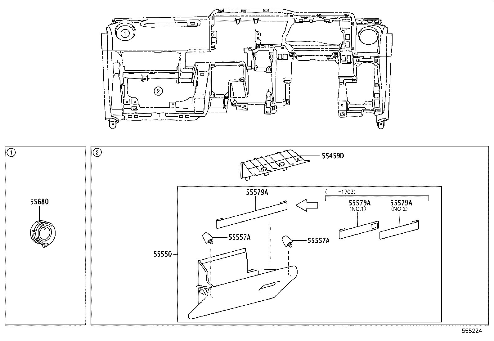 55330-52890 REINFORCEMENT ASSY, INSTRUMENT PANEL product image