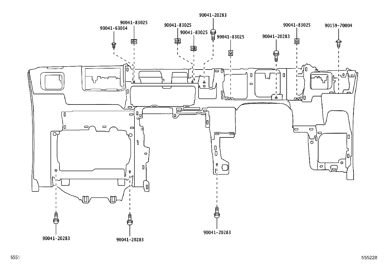 55306-B5020 BRACE SUB-ASSY, INSTRUMENT PANEL, NO.1 product image