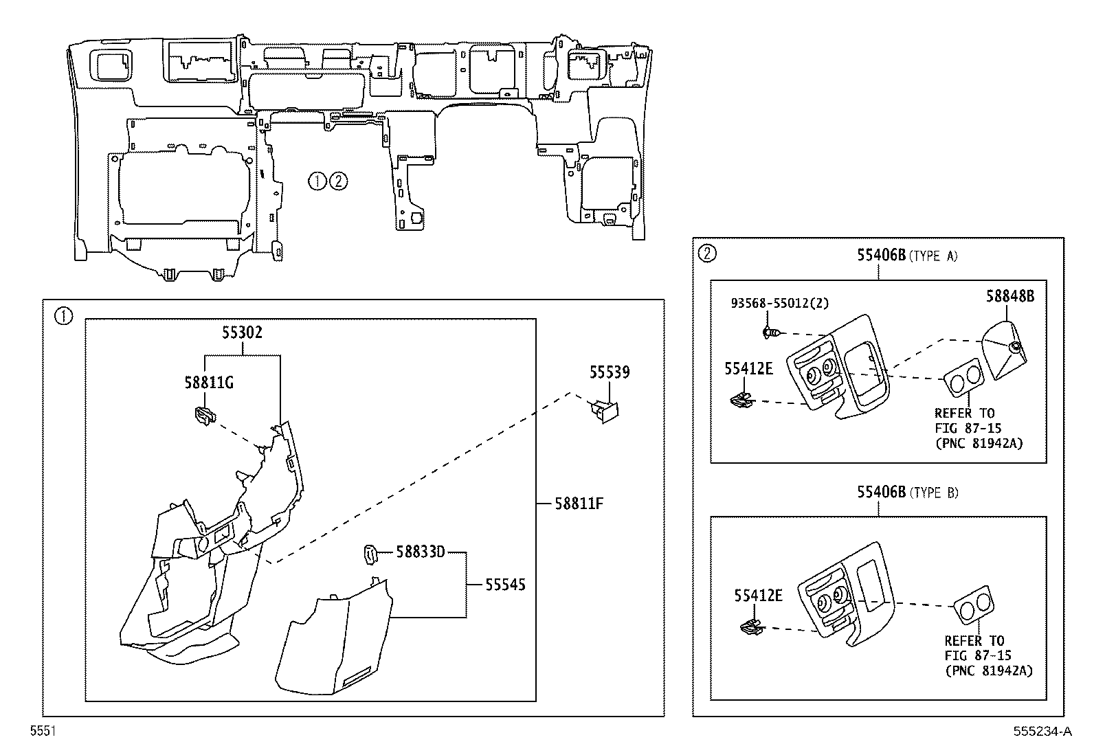 55306-B5020 BRACE SUB-ASSY, INSTRUMENT PANEL, NO.1 product image