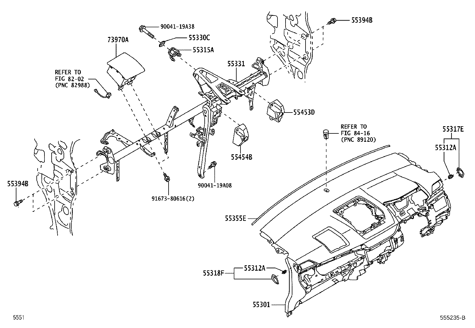 55355-BZ190 CUSHION, INSTRUMENT PANEL product image