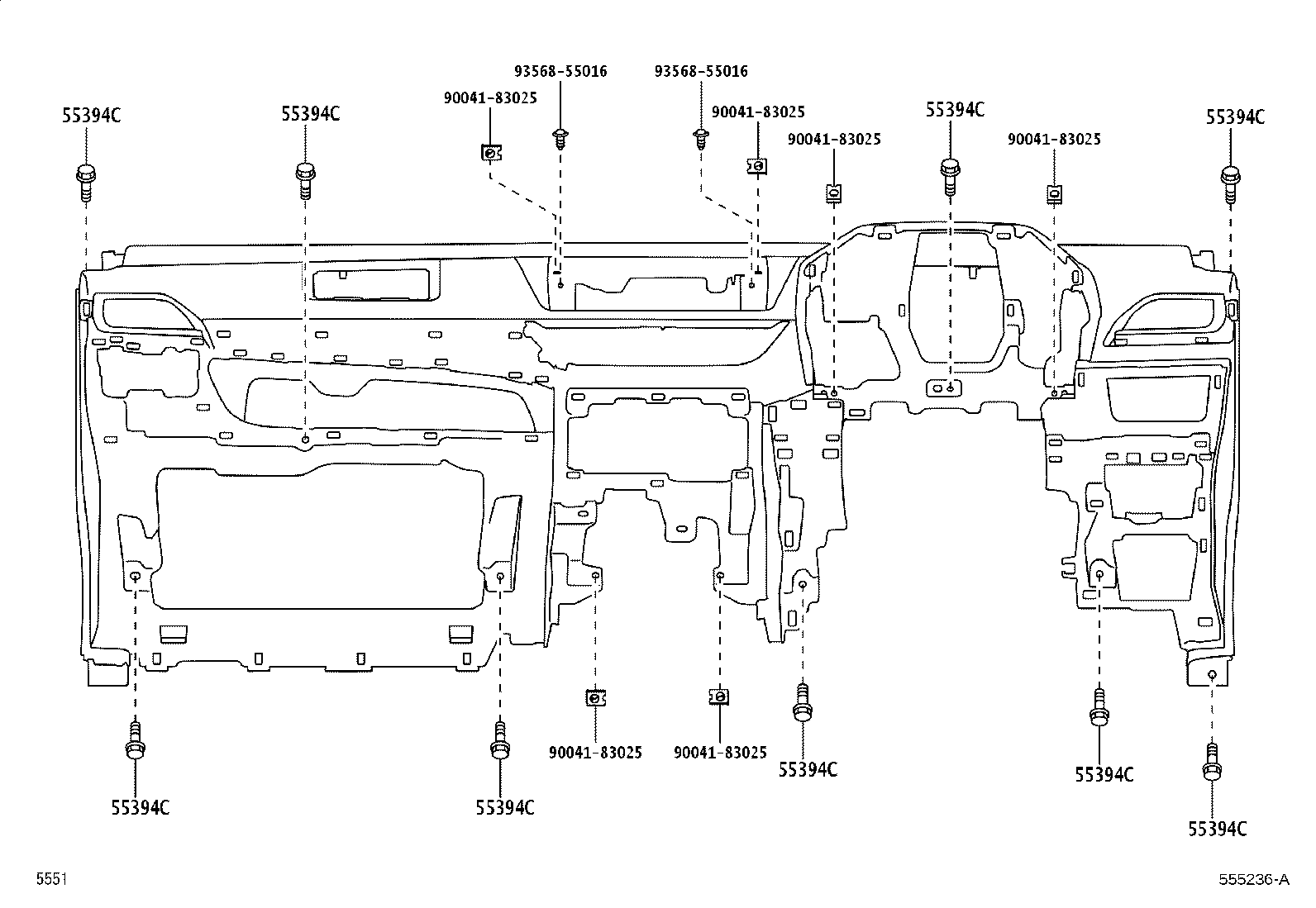 55355-BZ190 CUSHION, INSTRUMENT PANEL product image