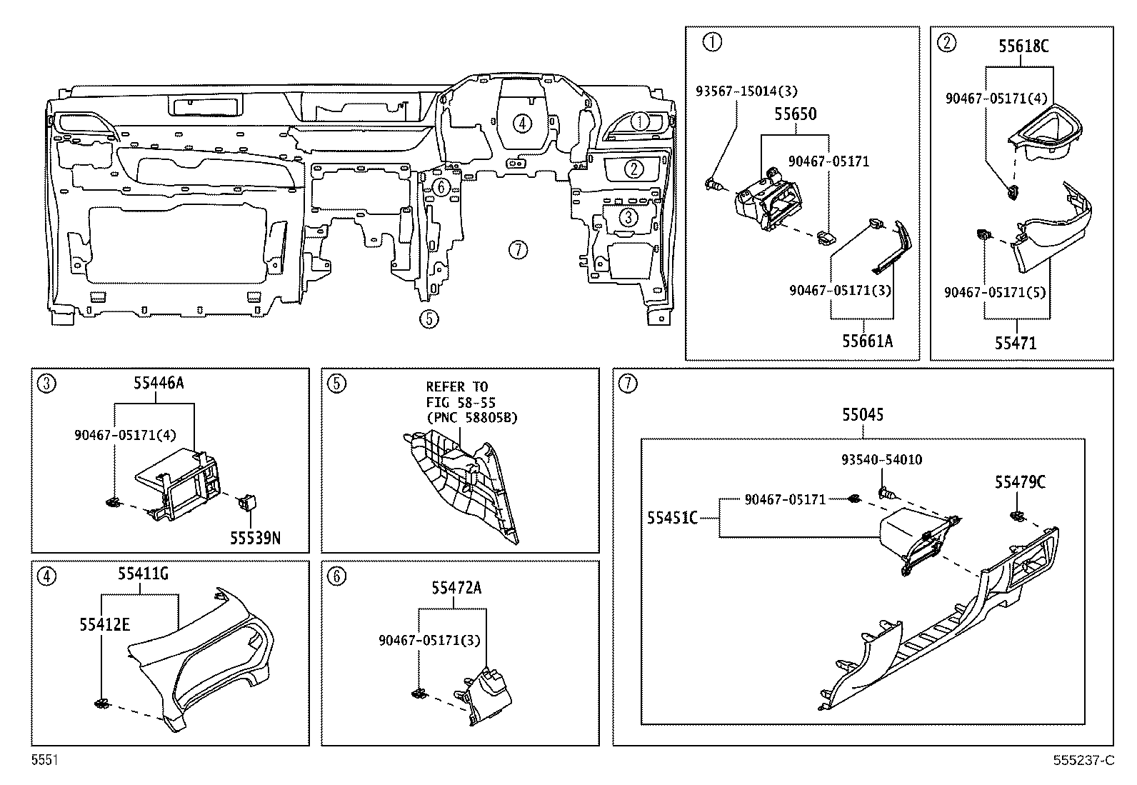 55355-BZ190 CUSHION, INSTRUMENT PANEL product image