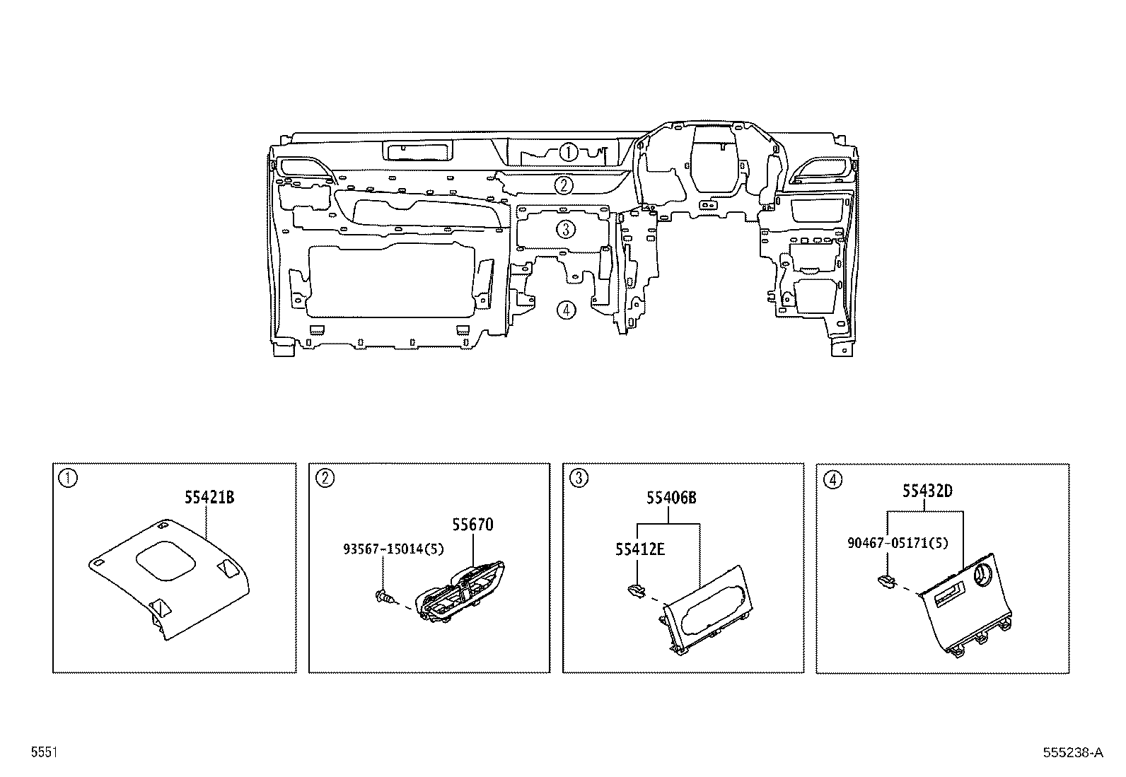 55355-BZ190 CUSHION, INSTRUMENT PANEL product image