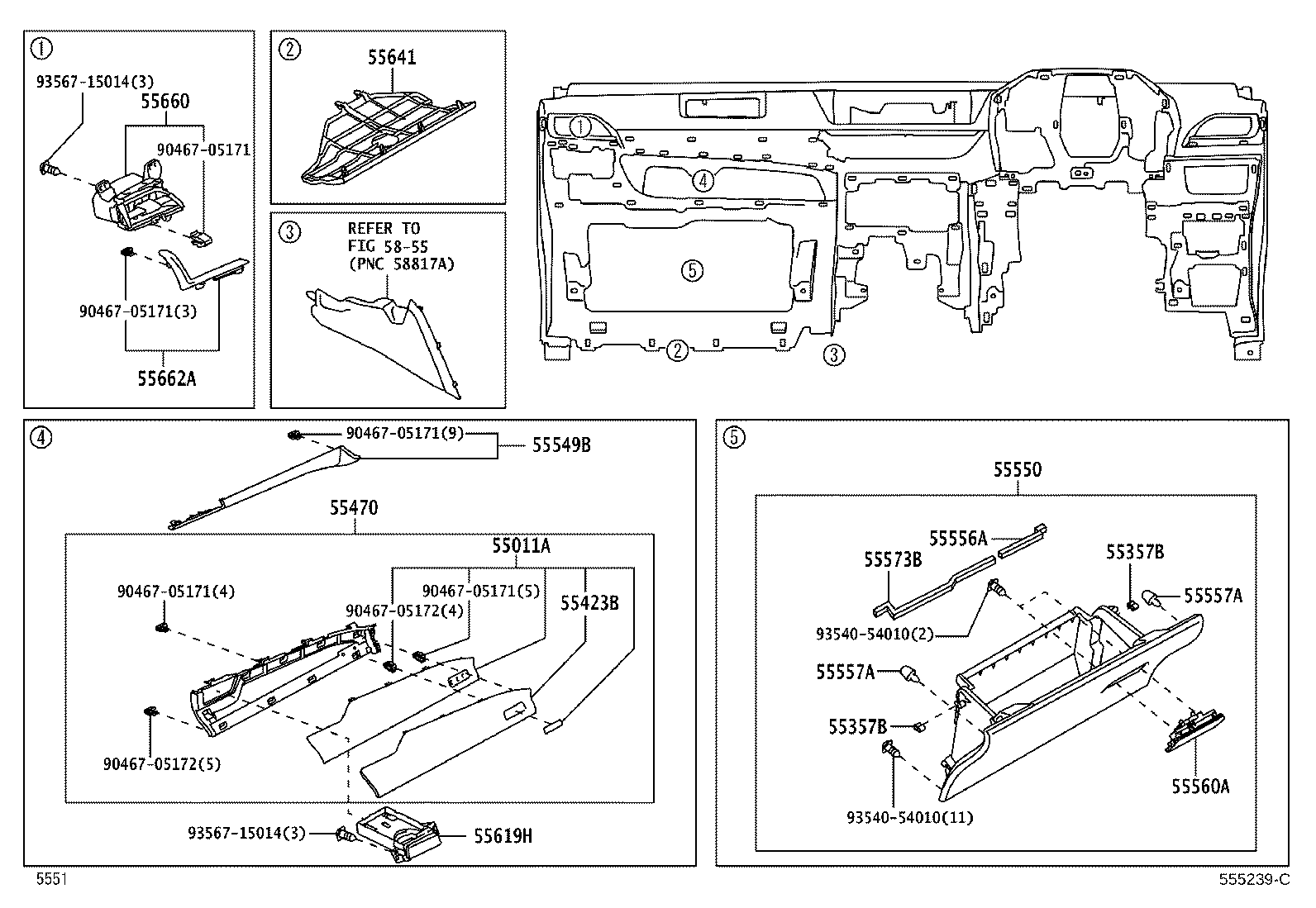 55355-BZ190 CUSHION, INSTRUMENT PANEL product image
