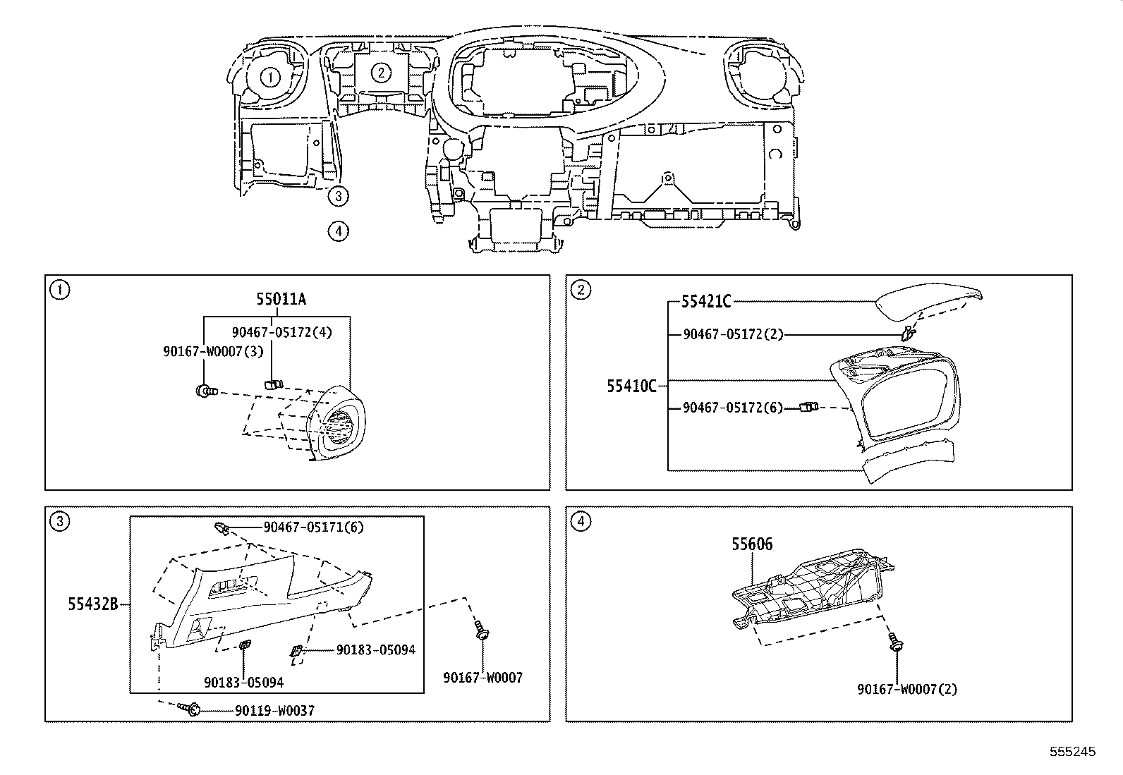 55330-0H080 REINFORCEMENT ASSY, INSTRUMENT PANEL product image