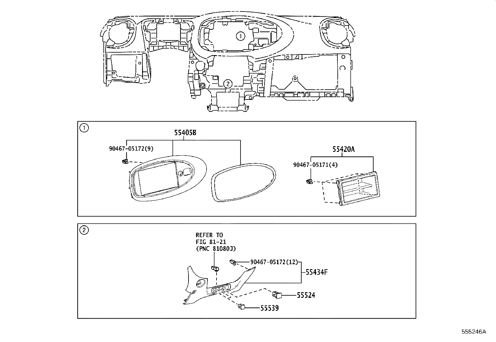 55330-0H080 REINFORCEMENT ASSY, INSTRUMENT PANEL product image