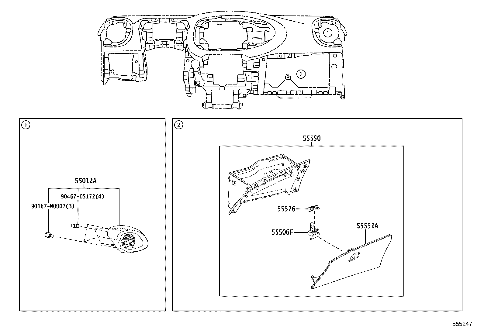 55330-0H080 REINFORCEMENT ASSY, INSTRUMENT PANEL product image