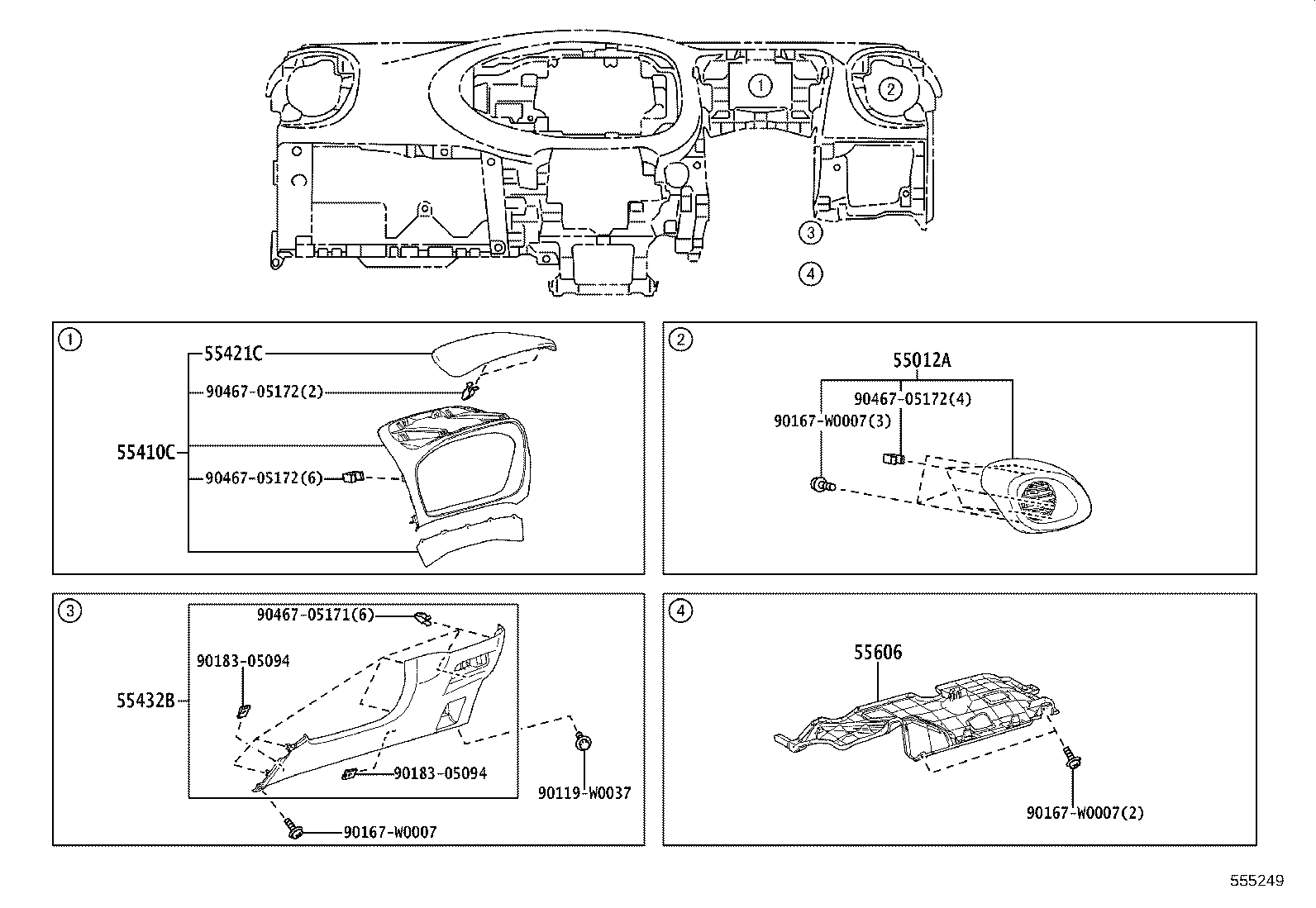 55330-0H080 REINFORCEMENT ASSY, INSTRUMENT PANEL product image