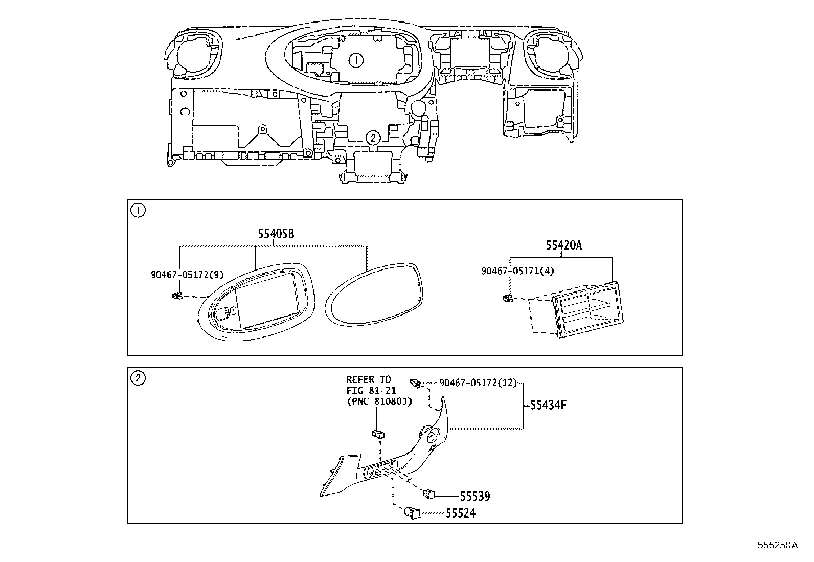 55330-0H080 REINFORCEMENT ASSY, INSTRUMENT PANEL product image