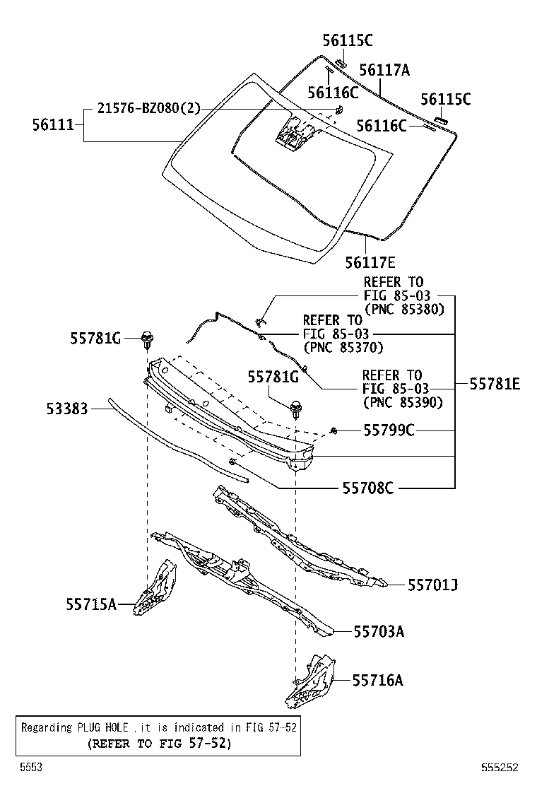 53383-BZ170 SEAL, HOOD TO COWL TOP product image
