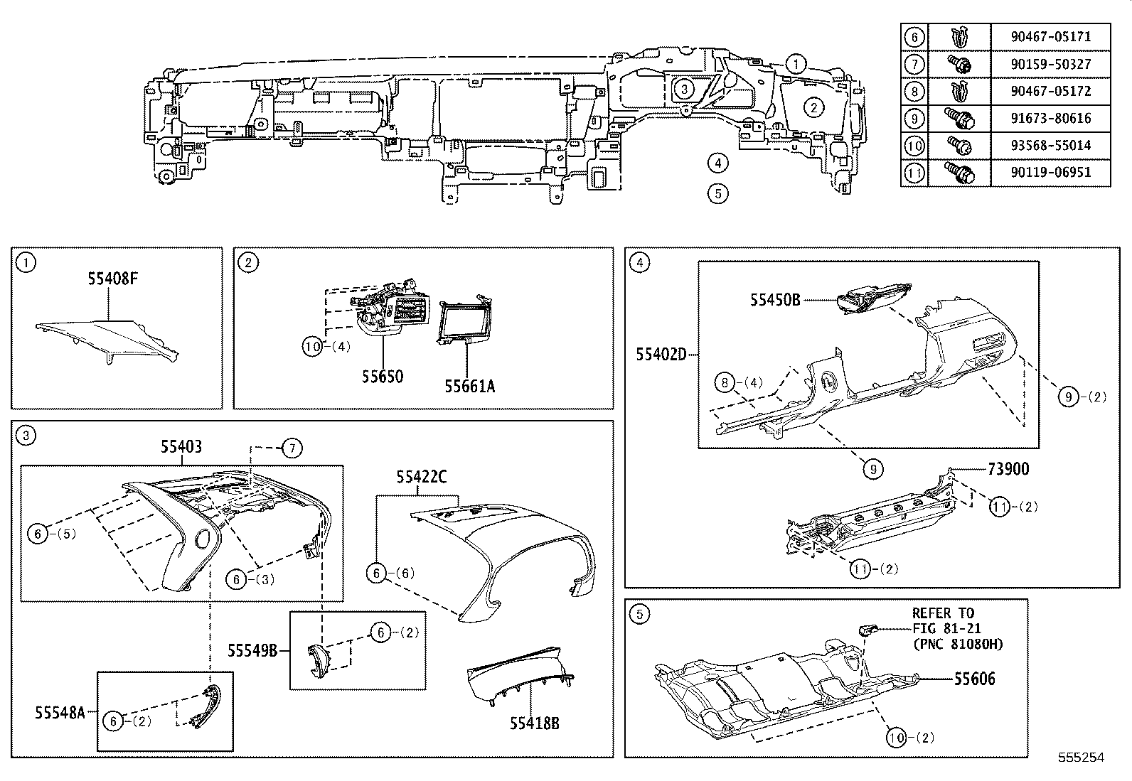55402-11030-J2 PAD SUB-ASSY, INSTRUMENT PANEL SAFETY, NO.1 product image