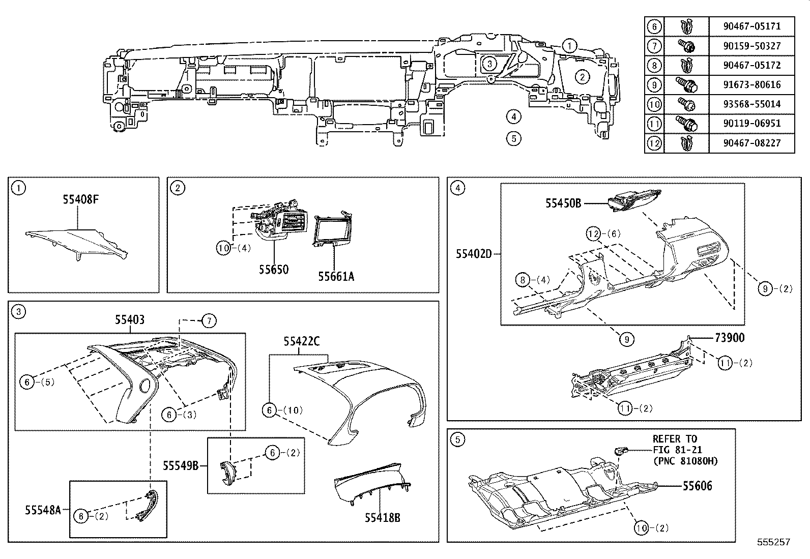 55402-11030-J2 PAD SUB-ASSY, INSTRUMENT PANEL SAFETY, NO.1 product image