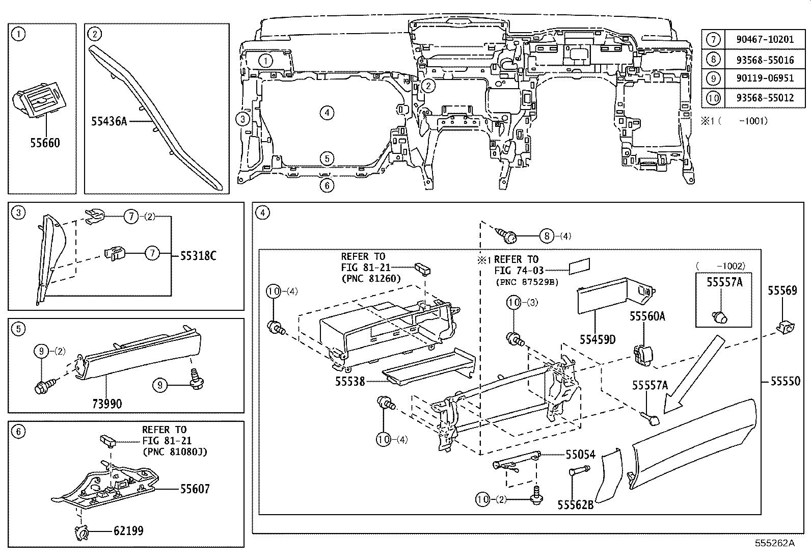 55327-75010 STAY, INSTRUMENT PANEL, NO.2 product image