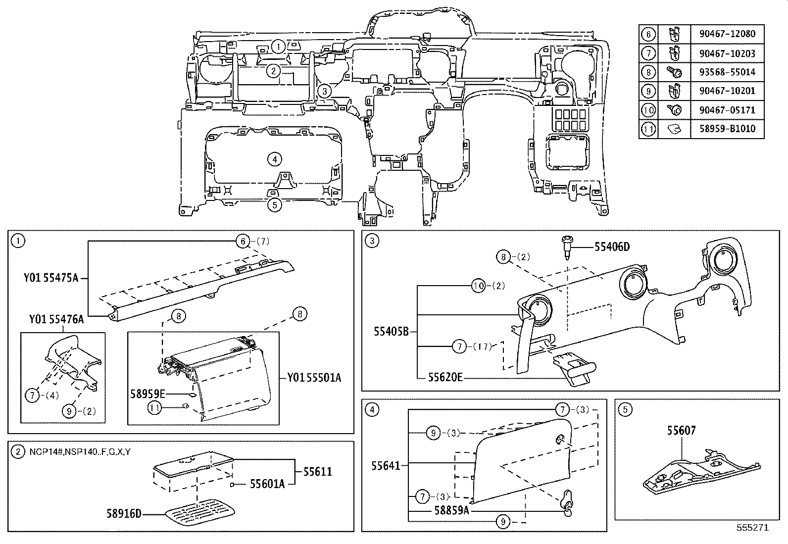 55349-52210 CUSHION, INSTRUMENT PANEL product image