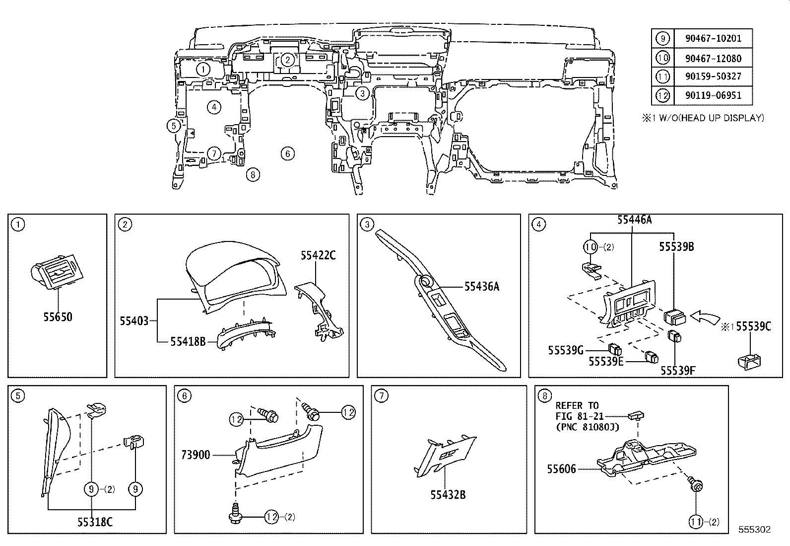 55470-75040 GARNISH ASSY, INSTRUMENT CLUSTER FINISH PANEL product image