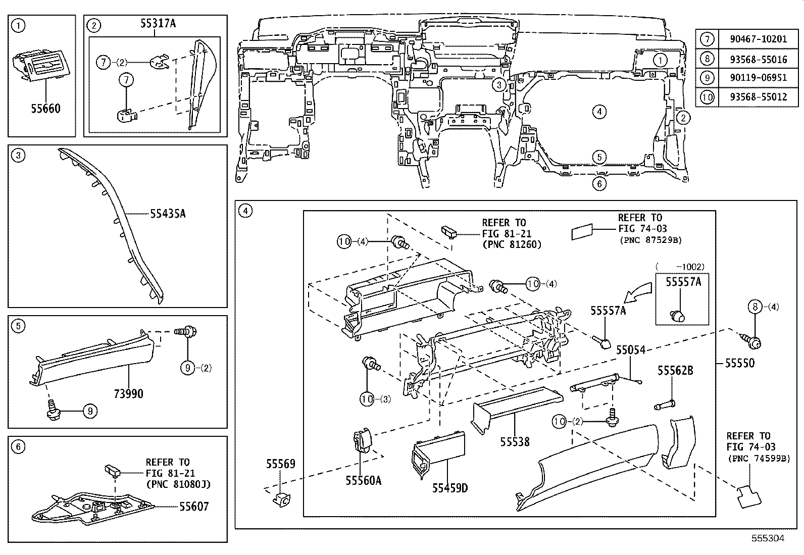 55470-75040 GARNISH ASSY, INSTRUMENT CLUSTER FINISH PANEL product image