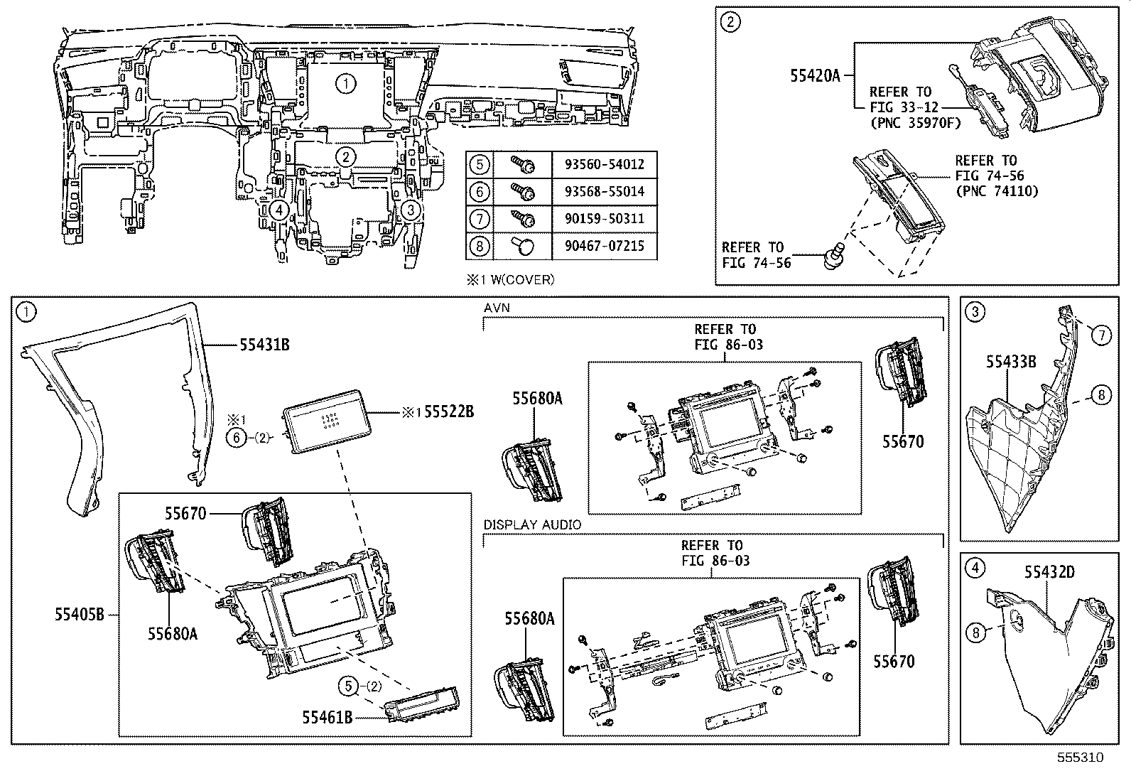 55405-58320 PANEL SUB-ASSY, INSTRUMENT CLUSTER FINISH, CENTER product image