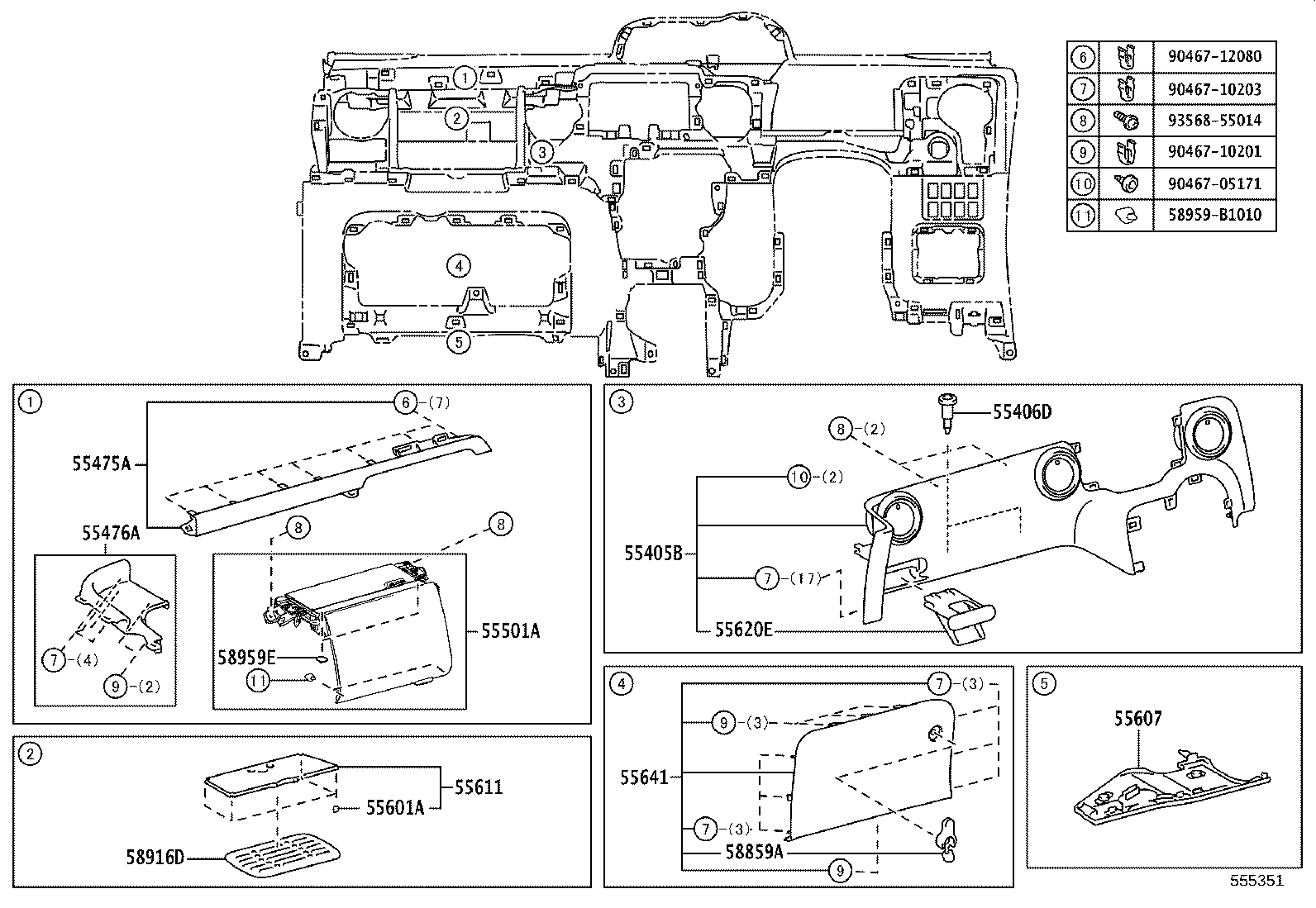 55330-52832 REINFORCEMENT, INSTRUMENT PANEL product image