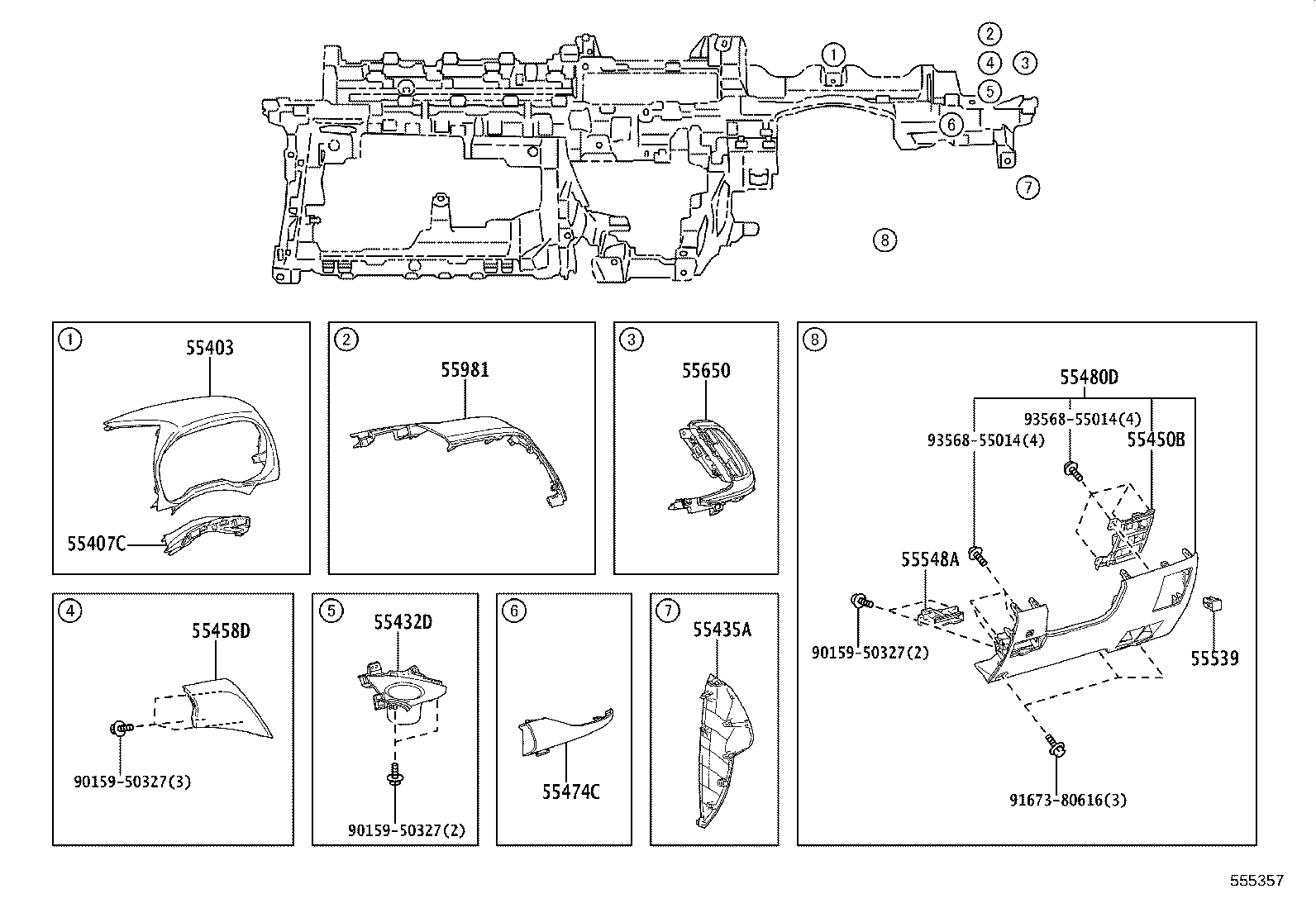 55330-28240 REINFORCEMENT ASSY, INSTRUMENT PANEL product image