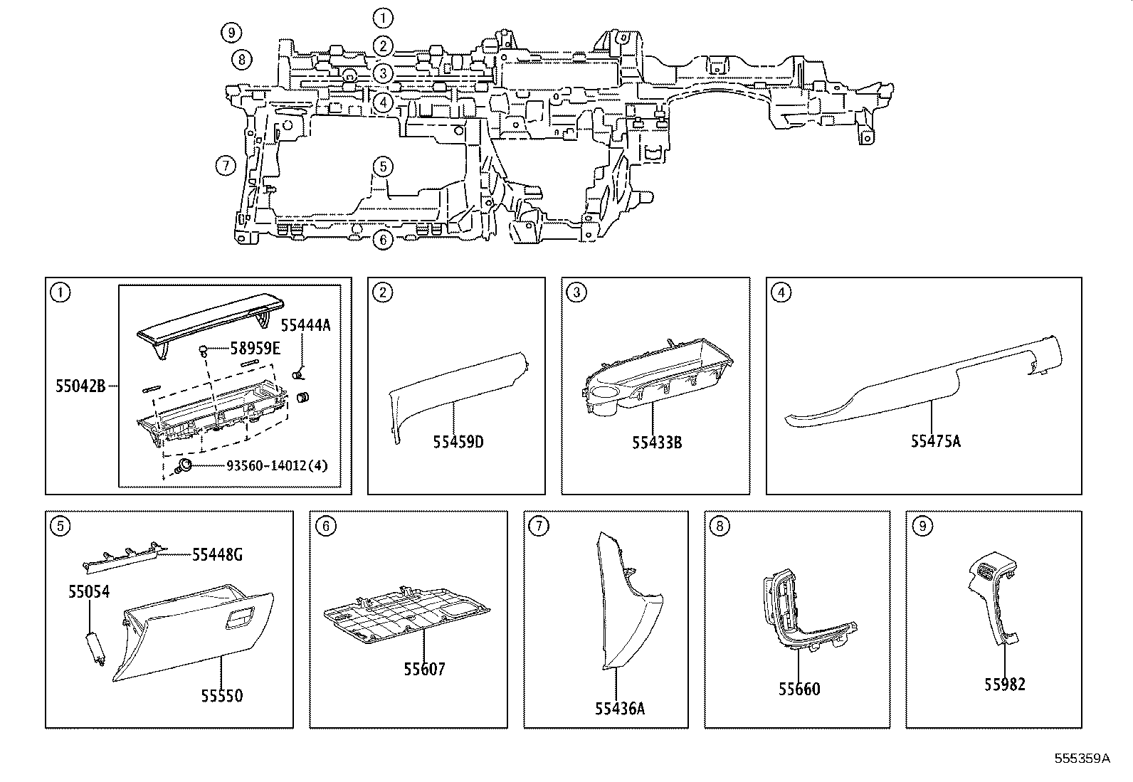 55330-28240 REINFORCEMENT ASSY, INSTRUMENT PANEL product image