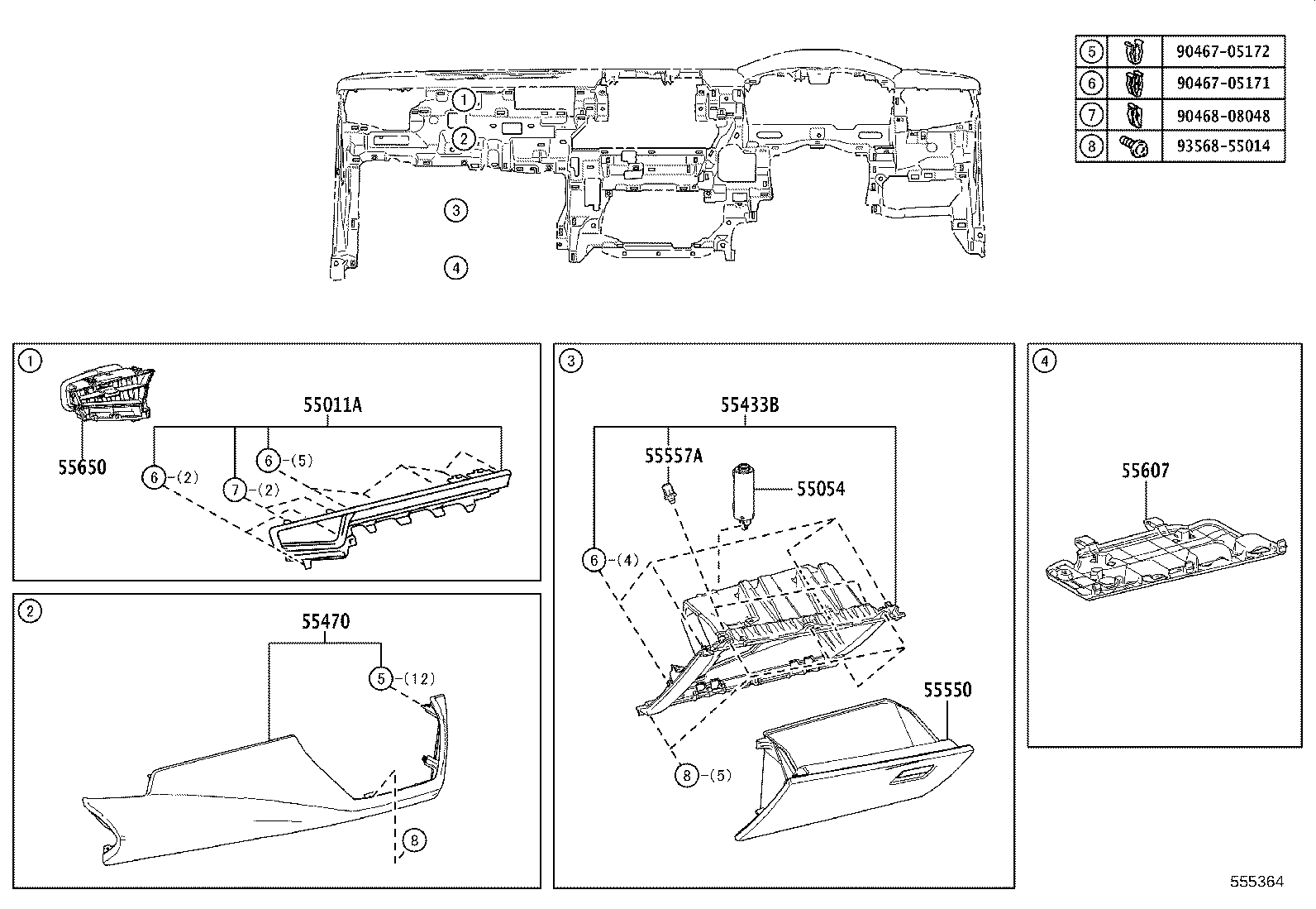 55419-12260 CUSHION, INSTRUMENT CLUSTER FINISH PANEL product image