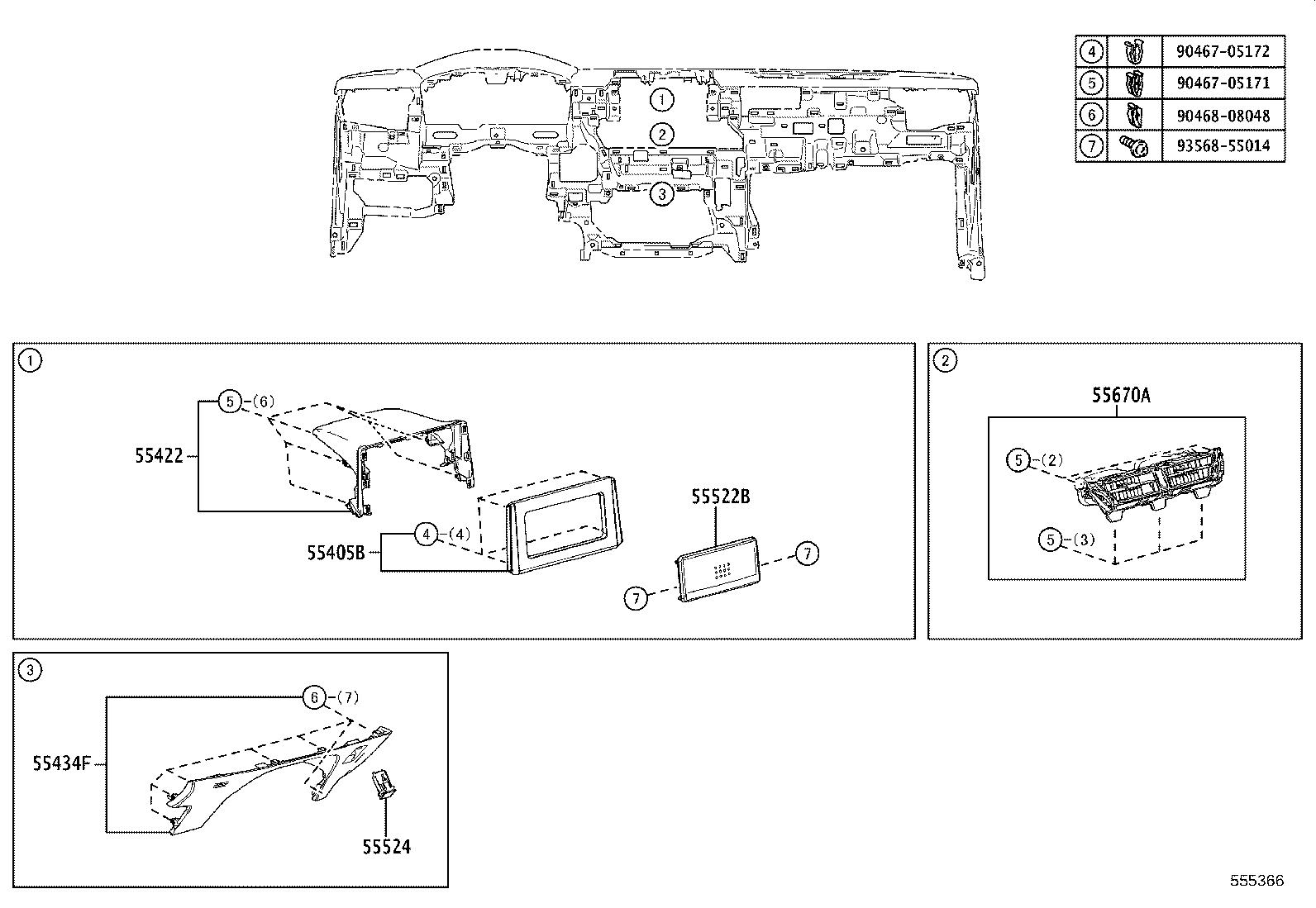 55405-12F60 PANEL SUB-ASSY, INSTRUMENT CLUSTER FINISH, CENTER product image