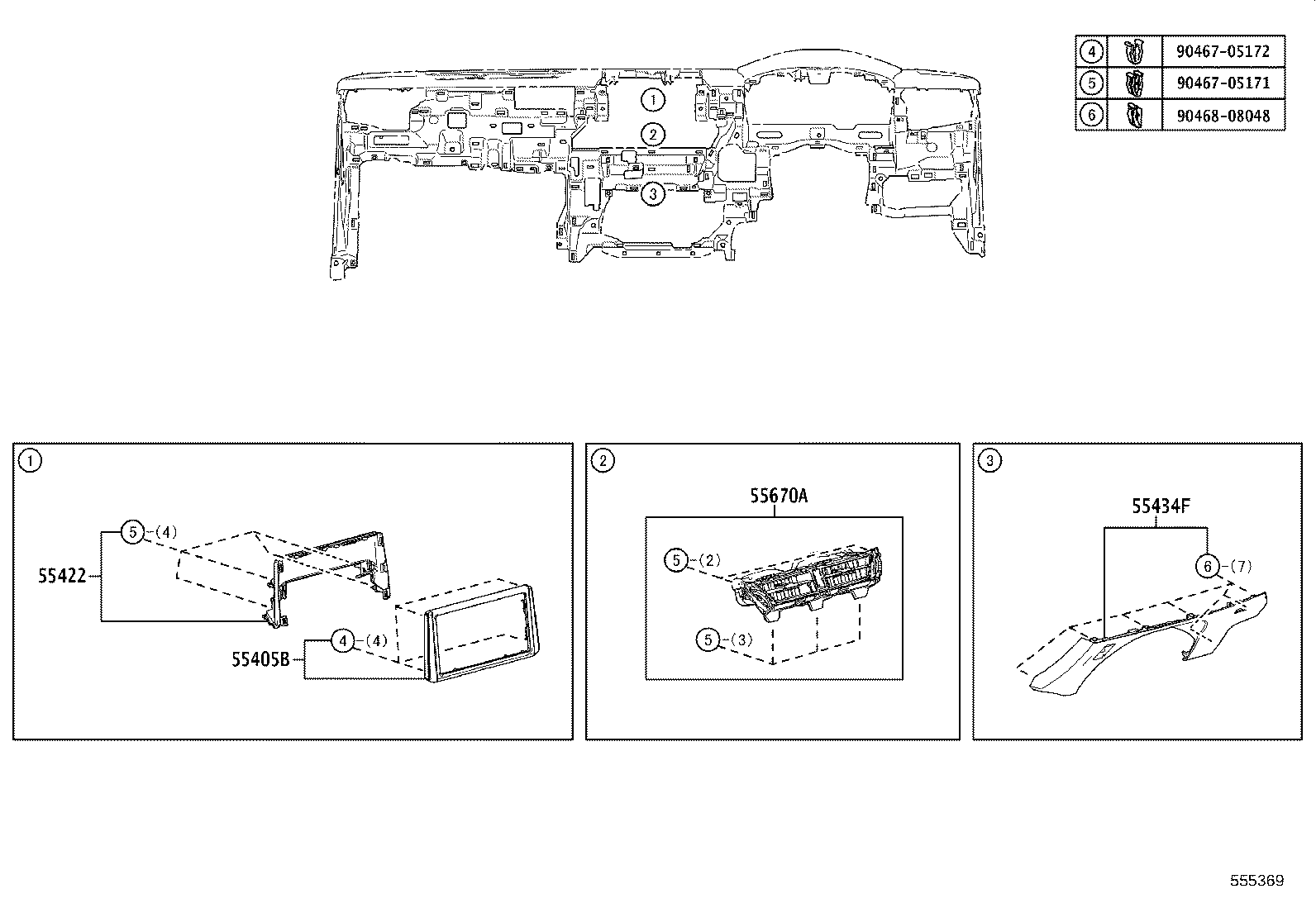 55405-12F60 PANEL SUB-ASSY, INSTRUMENT CLUSTER FINISH, CENTER product image