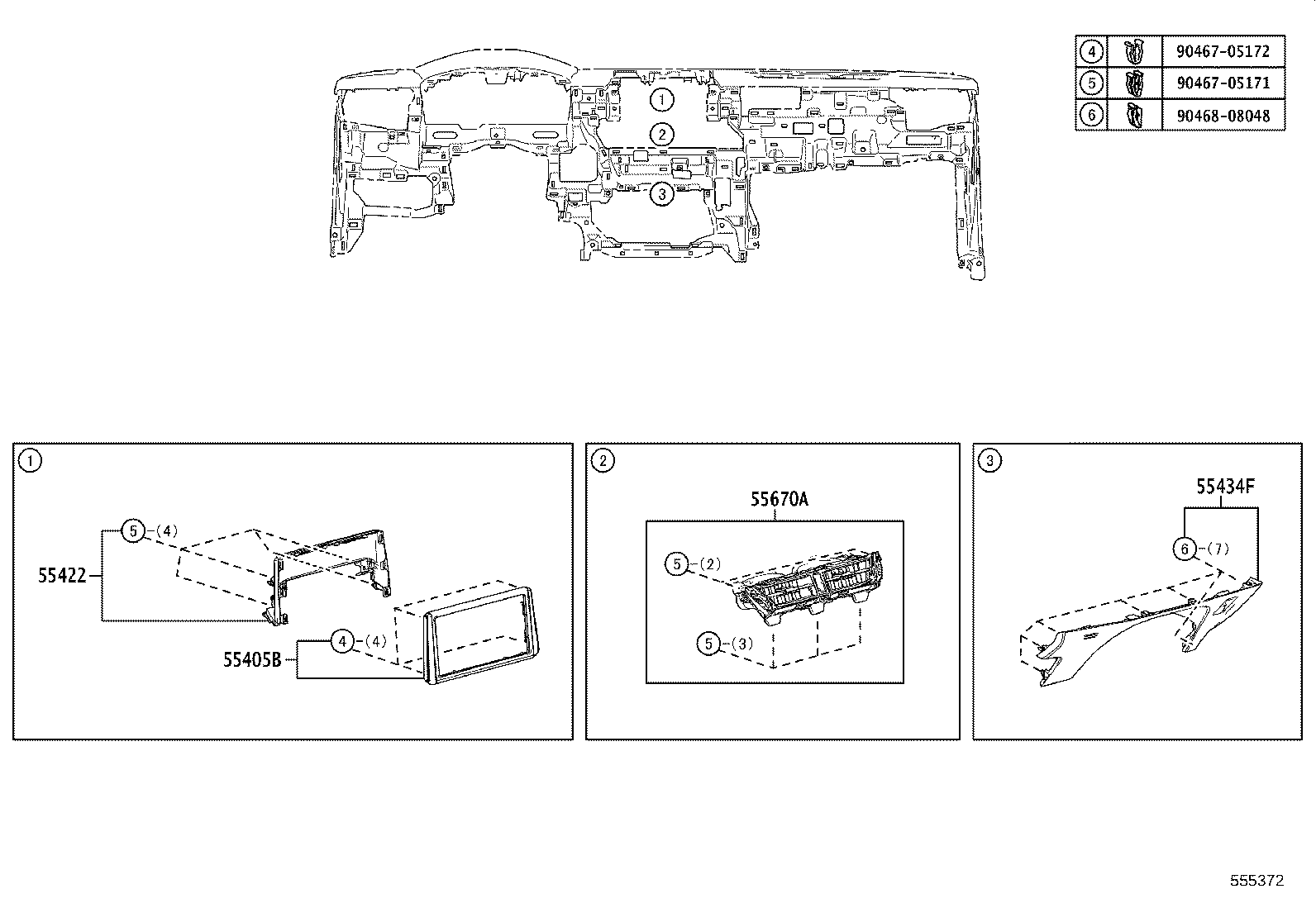 55400-12901-C3 PAD SUB-ASSY, INSTRUMENT PANEL SAFETY product image