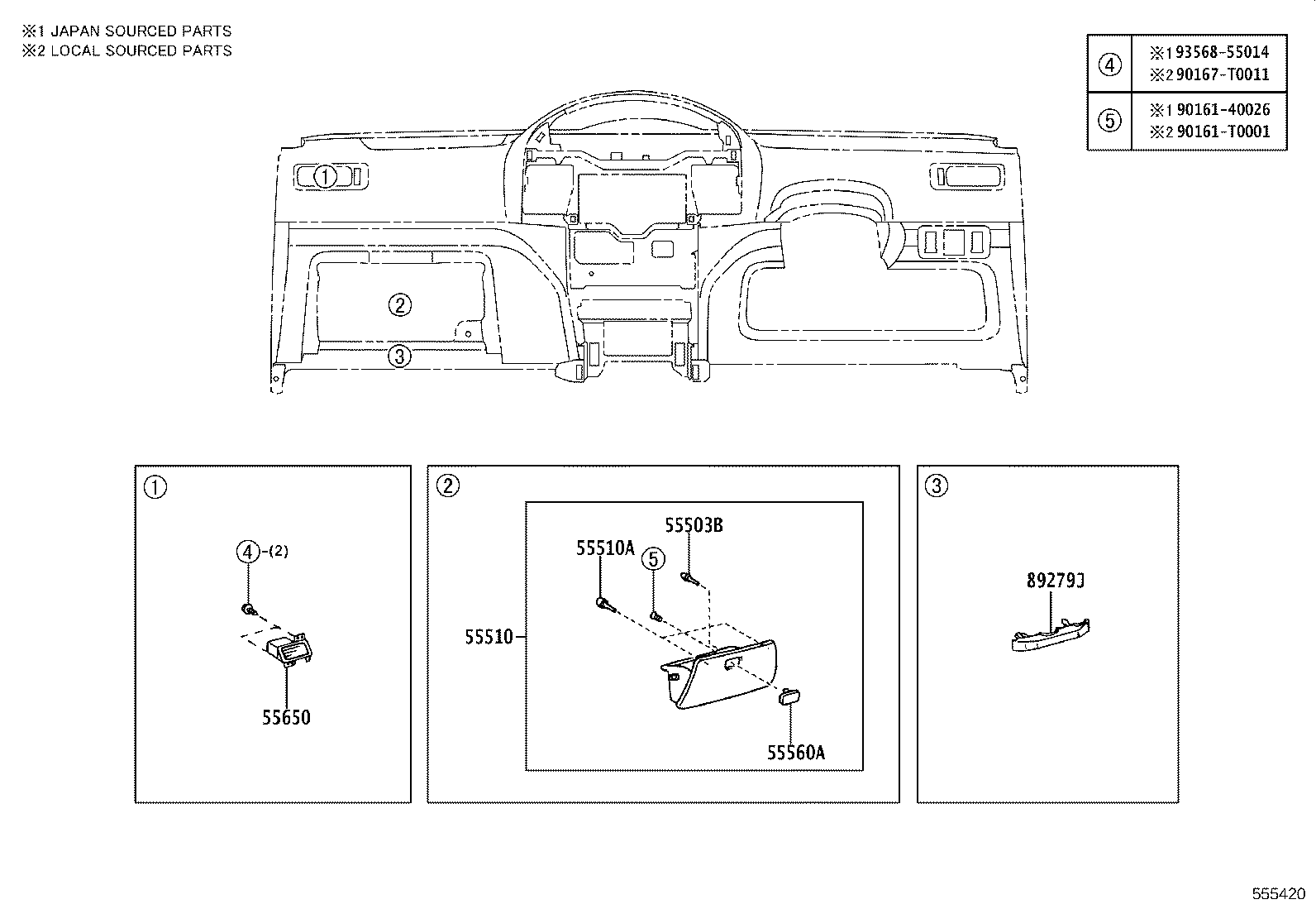 55405-0D080 PANEL SUB-ASSY, INSTRUMENT CLUSTER FINISH, CENTER product image