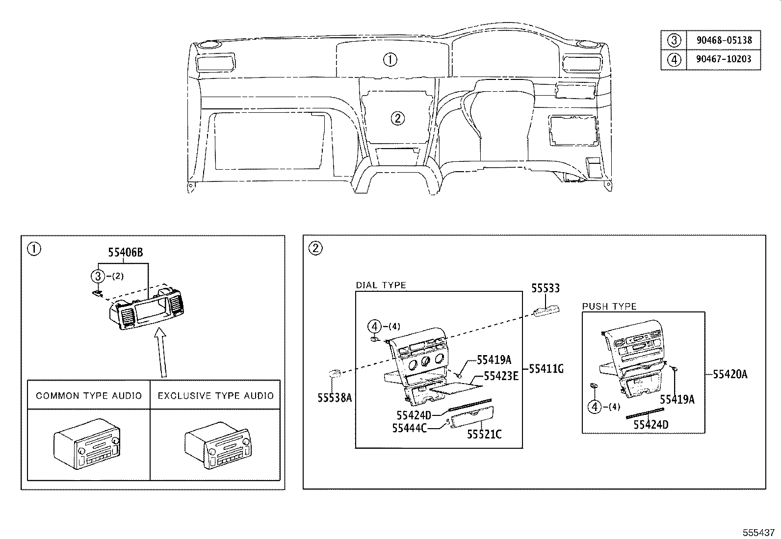55045-02090-B0 PANEL SUB-ASSY, INSTRUMENT PANEL FINISH, LOWER RH product image