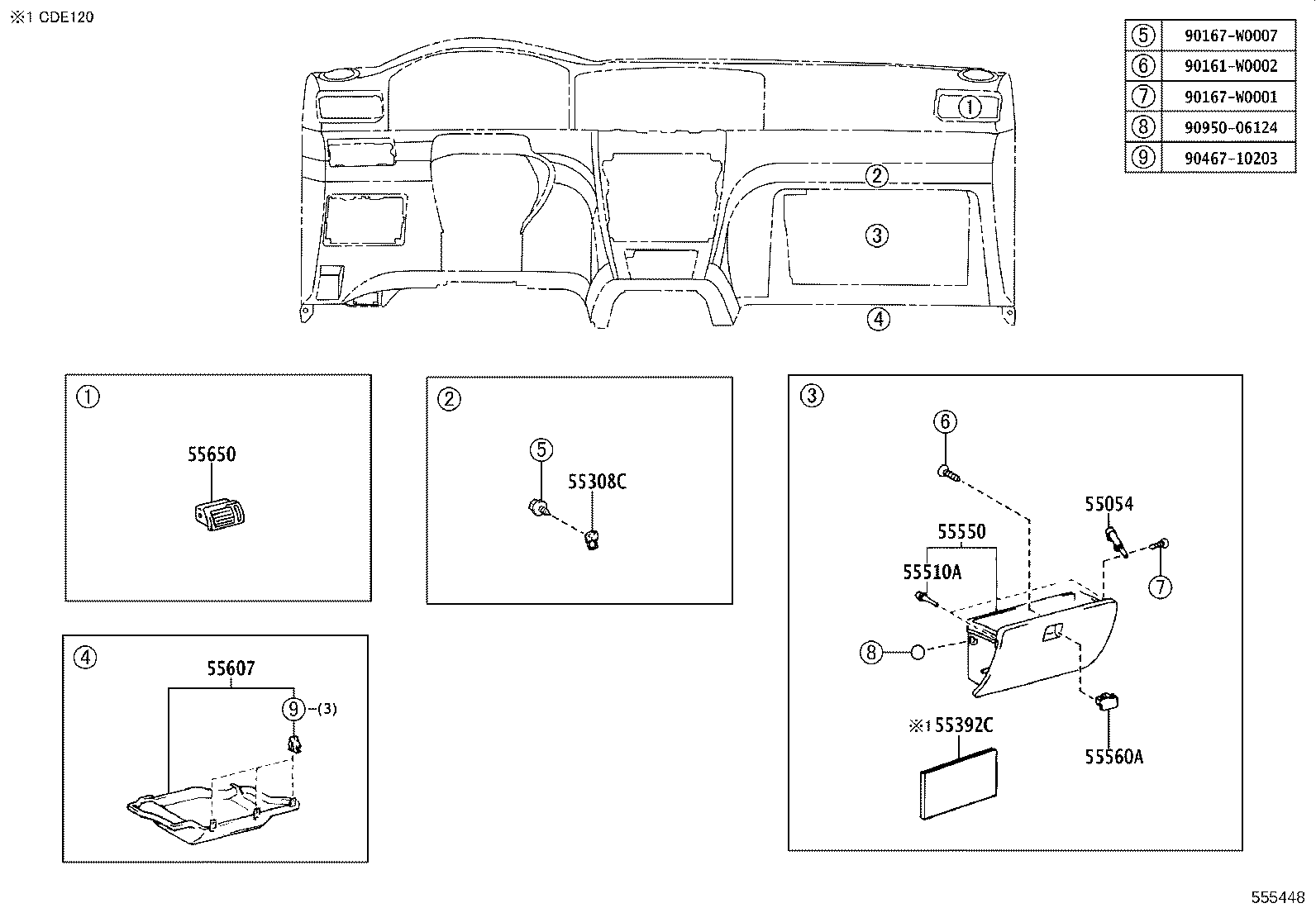 55355-02080 CUSHION, INSTRUMENT PANEL, NO.1 product image