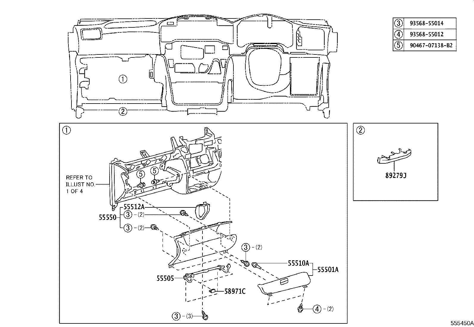 55355-52050 CUSHION, INSTRUMENT PANEL, NO.1 product image