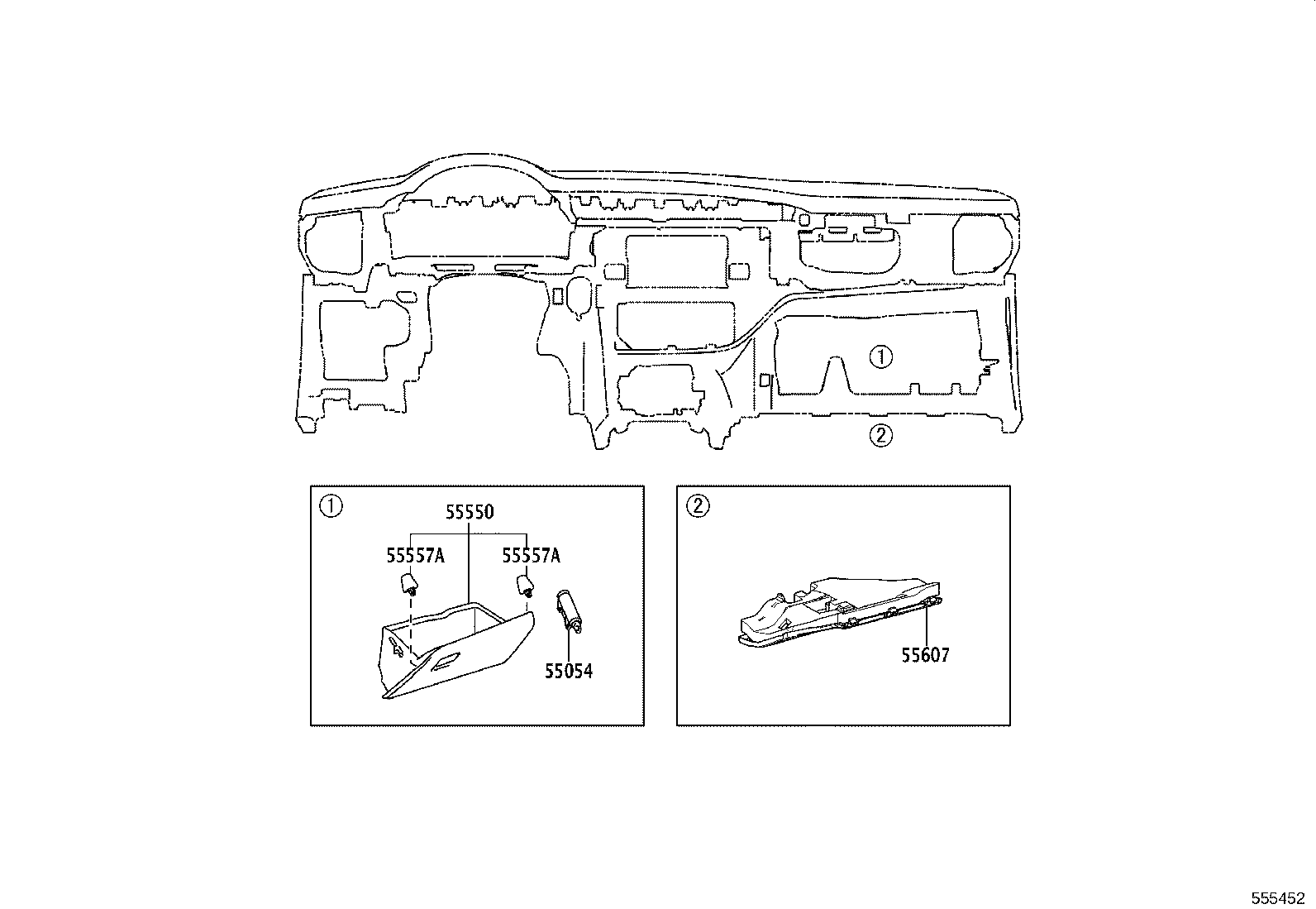 55355-02410 CUSHION, INSTRUMENT PANEL, NO.1 product image