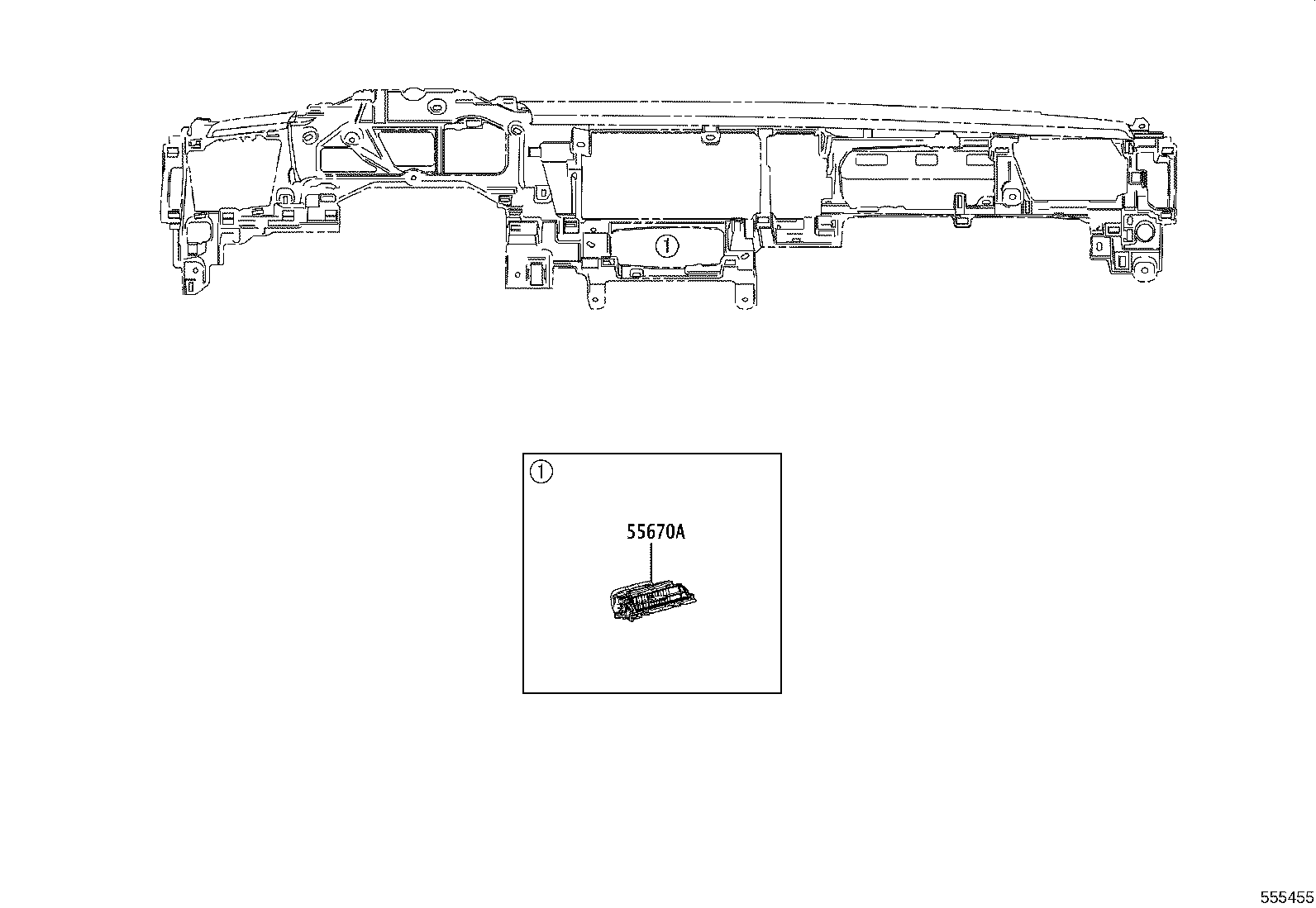 55422-11150-20 PANEL, INSTRUMENT CLUSTER FINISH, CENTER UPPER product image