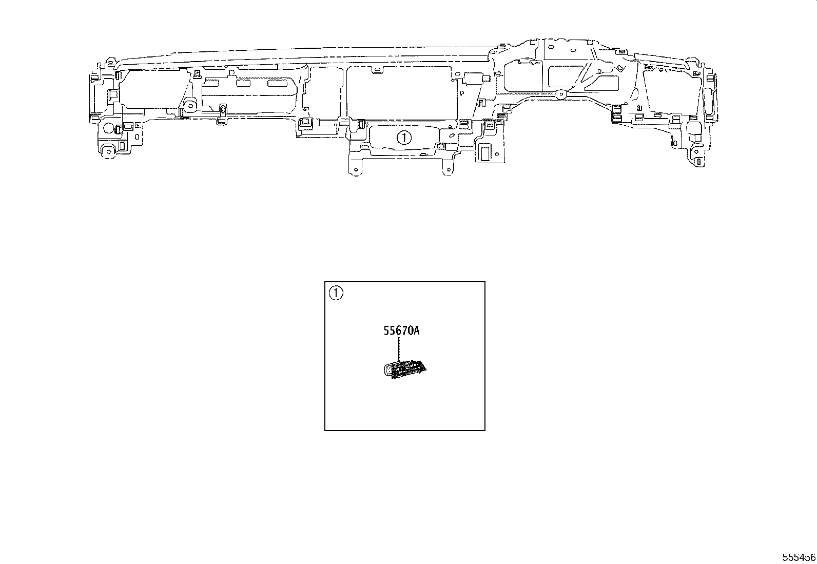 55422-11150-20 PANEL, INSTRUMENT CLUSTER FINISH, CENTER UPPER product image